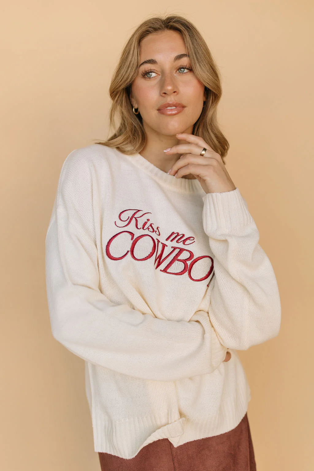 FINAL SALE - Kiss Me Cowboy Sweater - Image 4