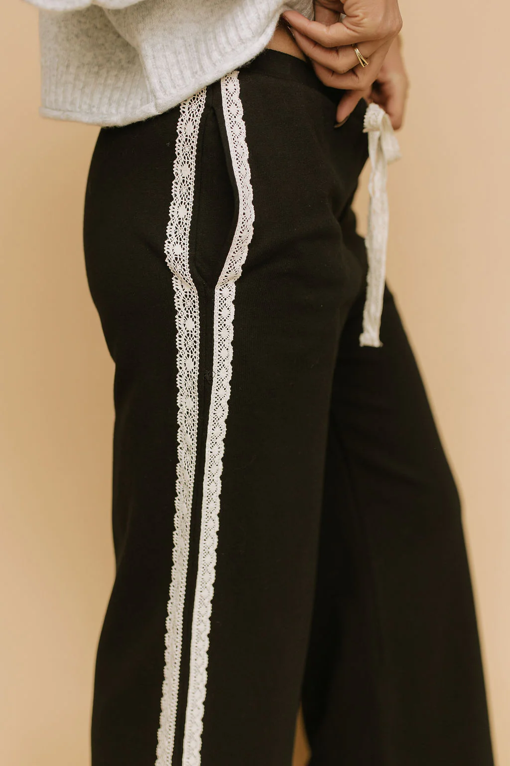 Lacy Days Sweatpants in Black - Image 4