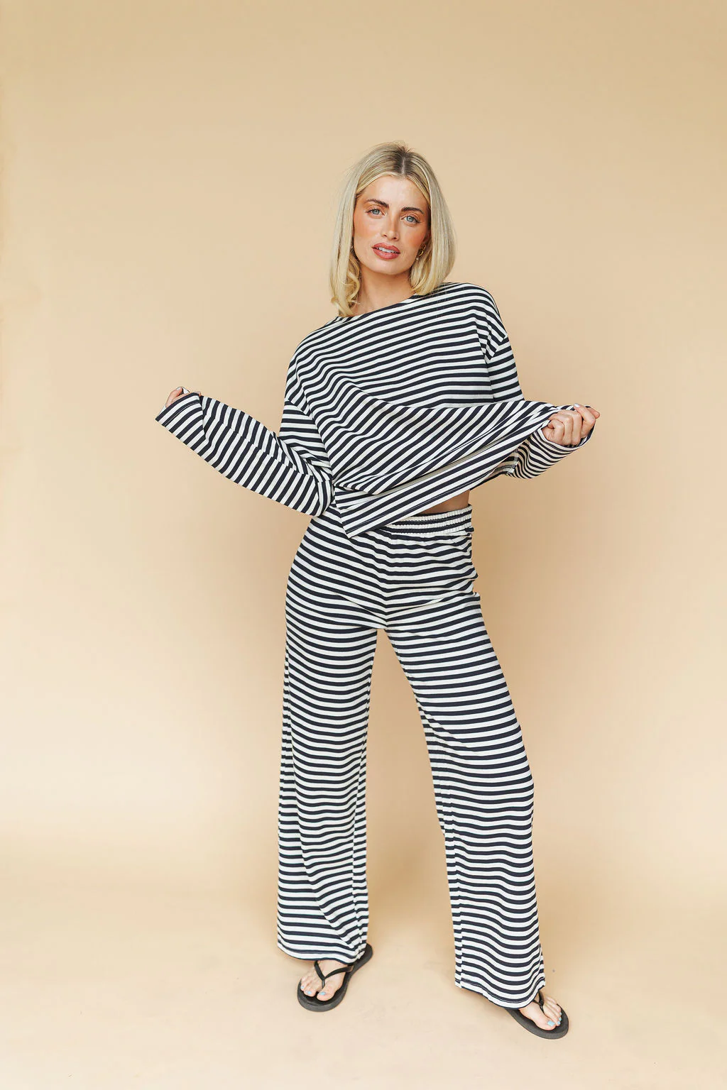 Lauren Stripe Long Sleeve in Navy - Image 3