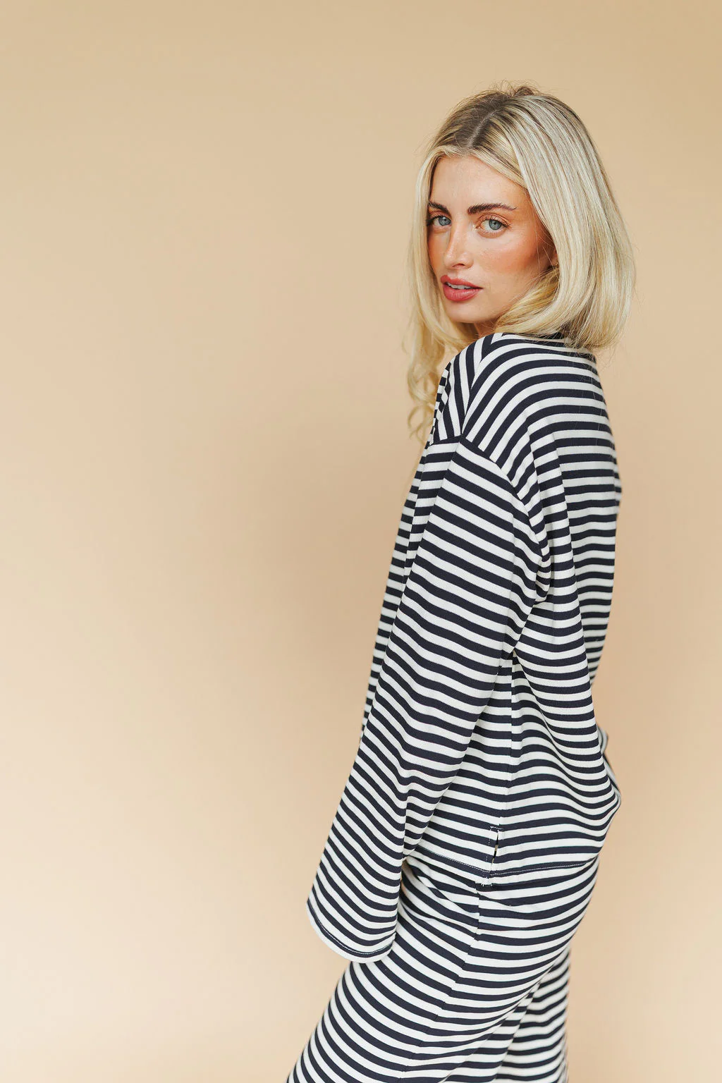 Lauren Stripe Long Sleeve in Navy - Image 6