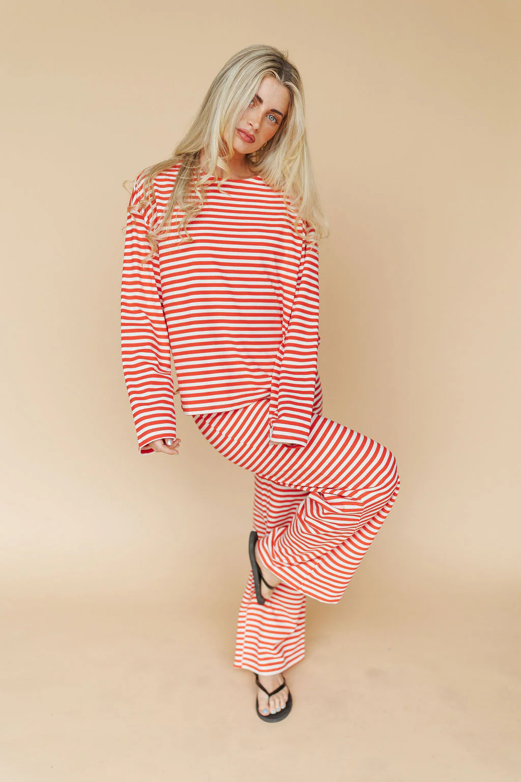 Lauren Stripe Long Sleeve in Red - Image 3