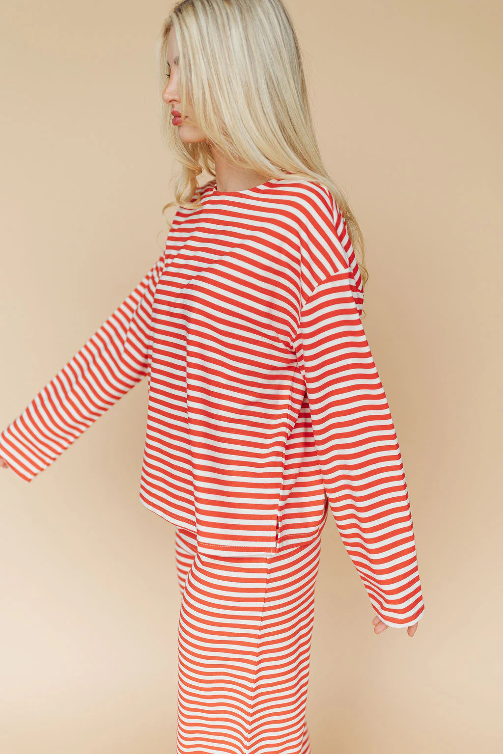 Lauren Stripe Long Sleeve in Red - Image 6