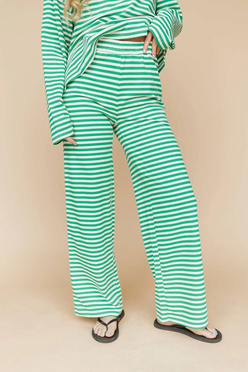 Lauren Stripe Pants in Green - Image 3