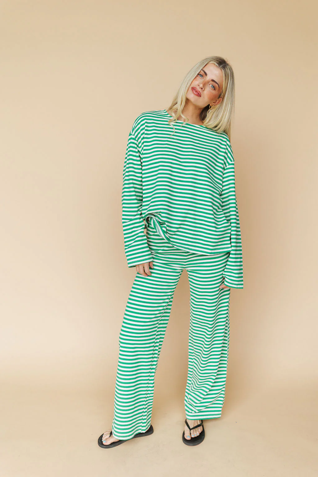 Lauren Stripe Pants in Green - Image 4