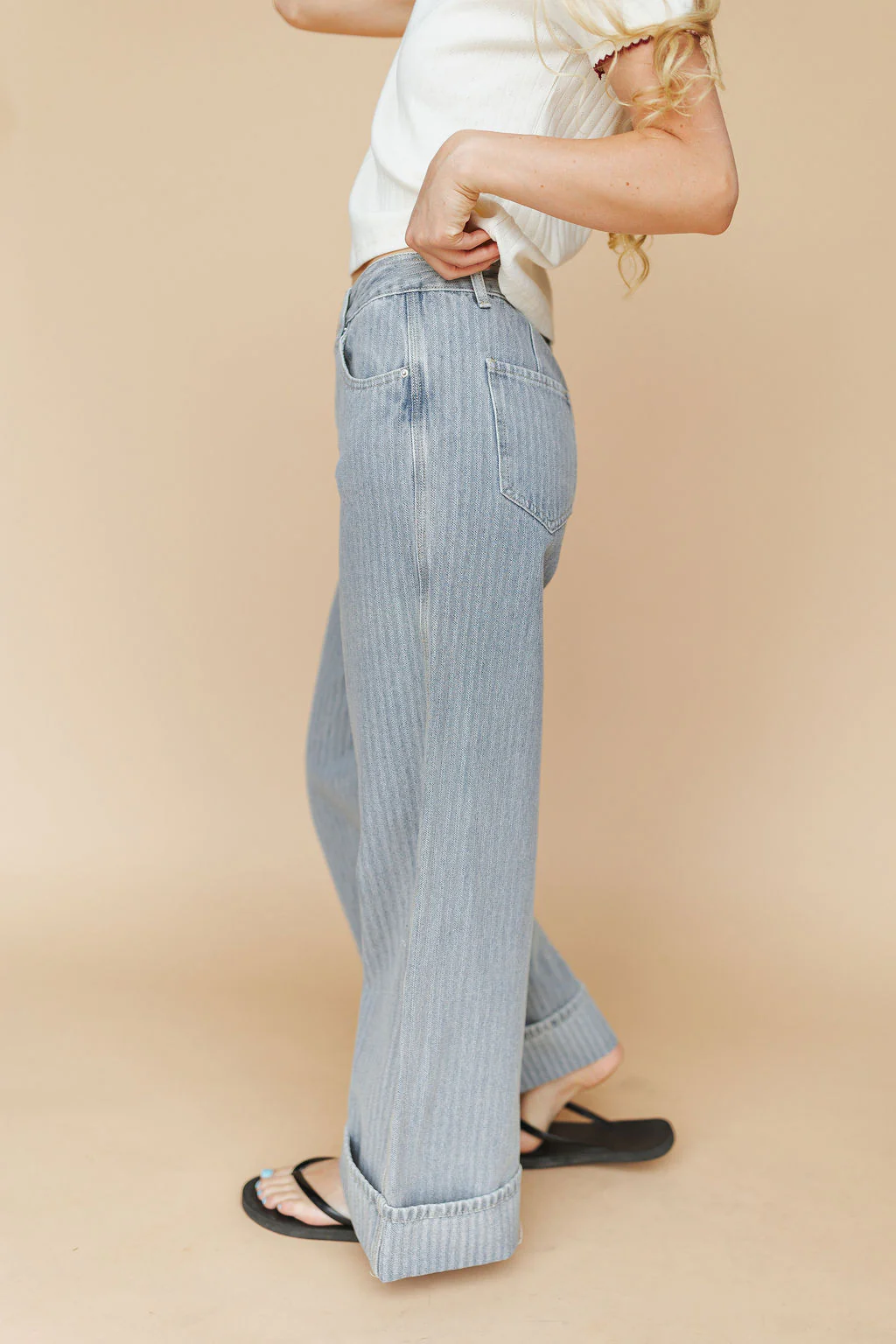 Leah Stripe Denim Jeans - Image 3