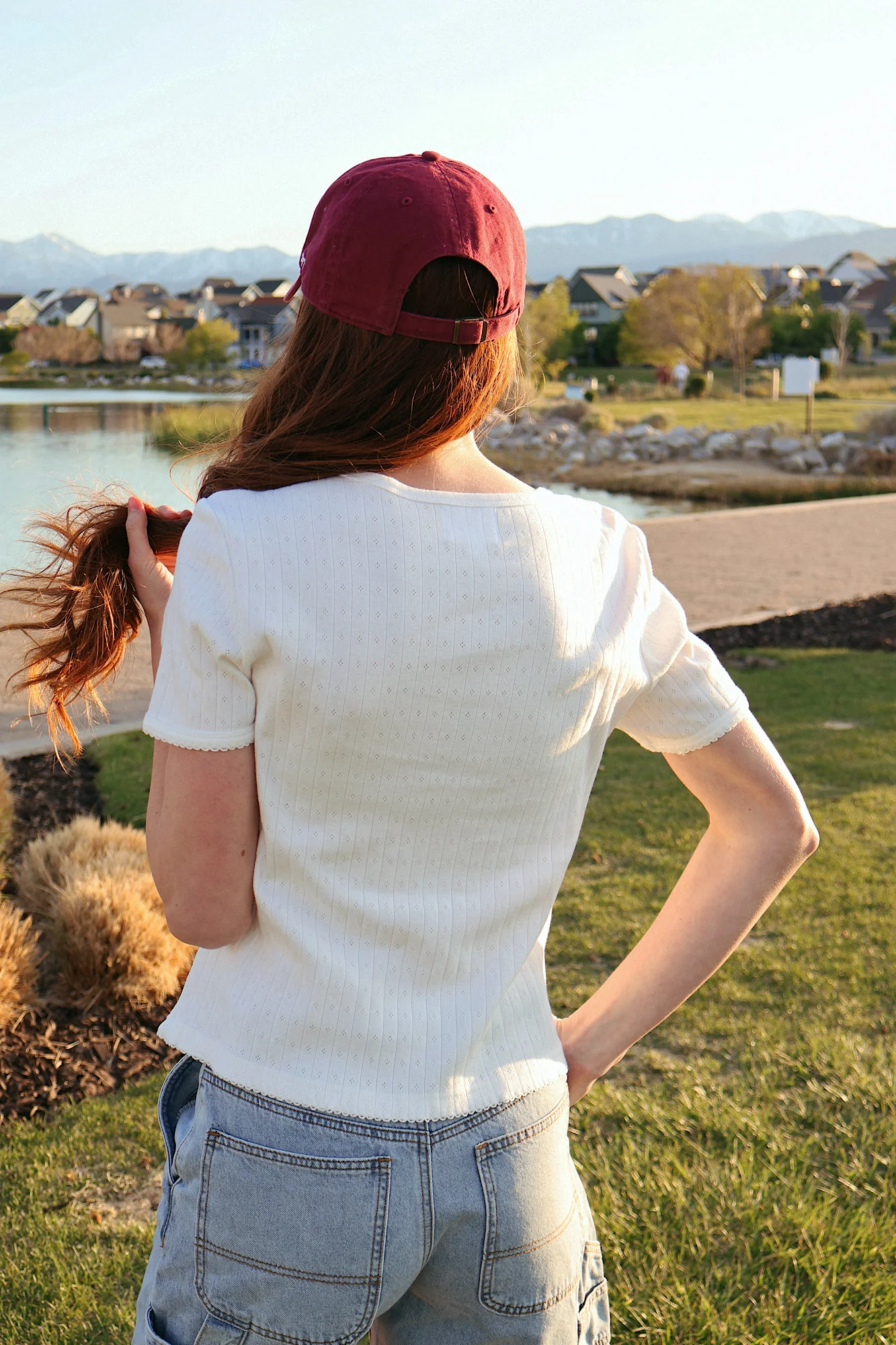 Leslie Pointelle V-Neck Tee - Image 12