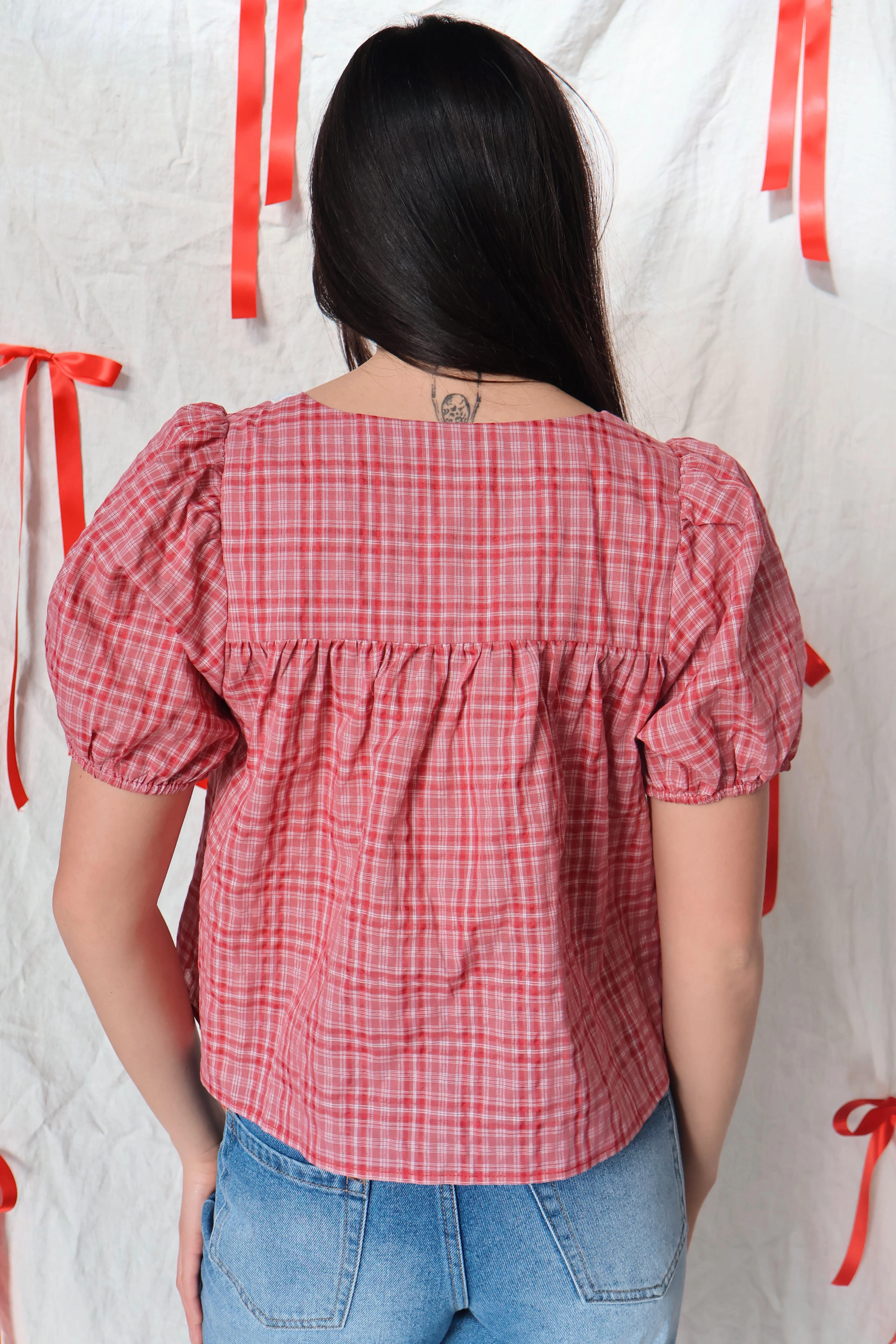 Lila Plaid Blouse - Image 4