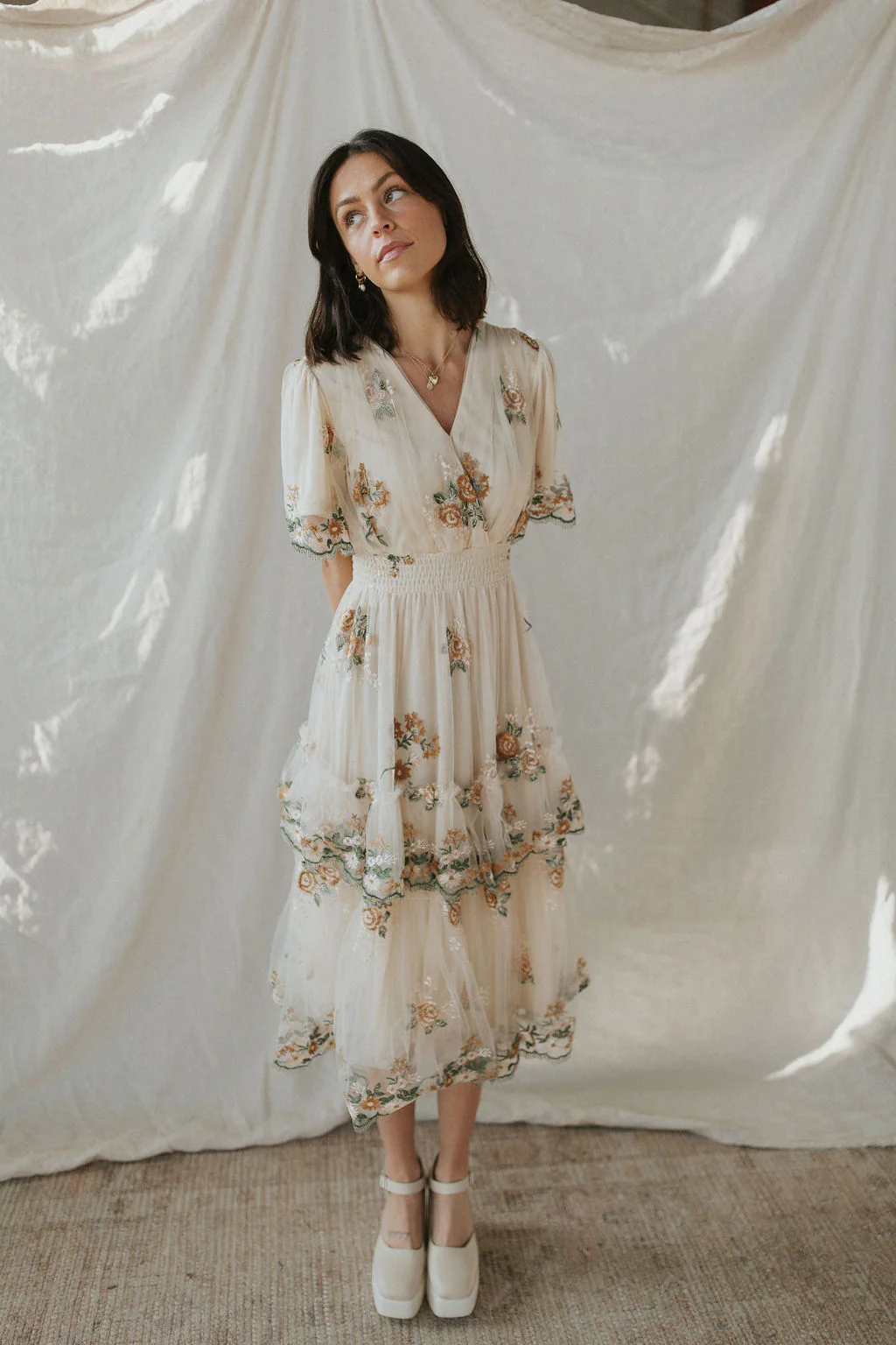 Lovers Lace Embroidered Dress - Image 5