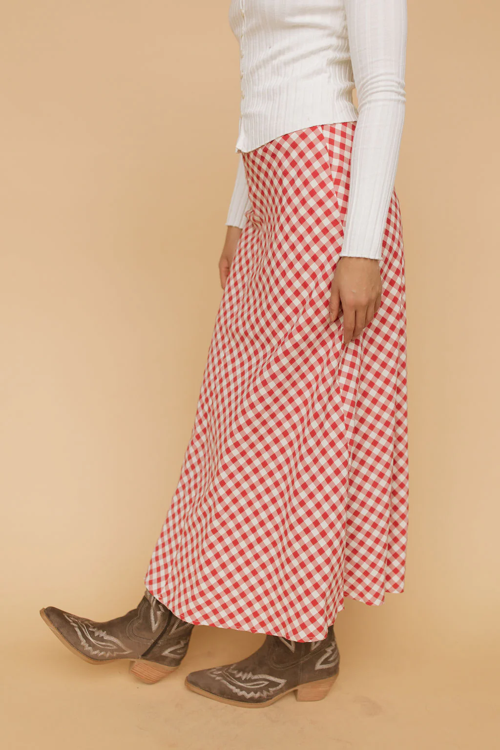 Lyla Gingham Maxi Skirt - Image 3