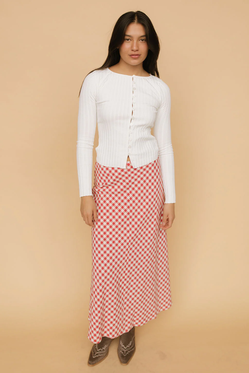 Lyla Gingham Maxi Skirt - Image 4