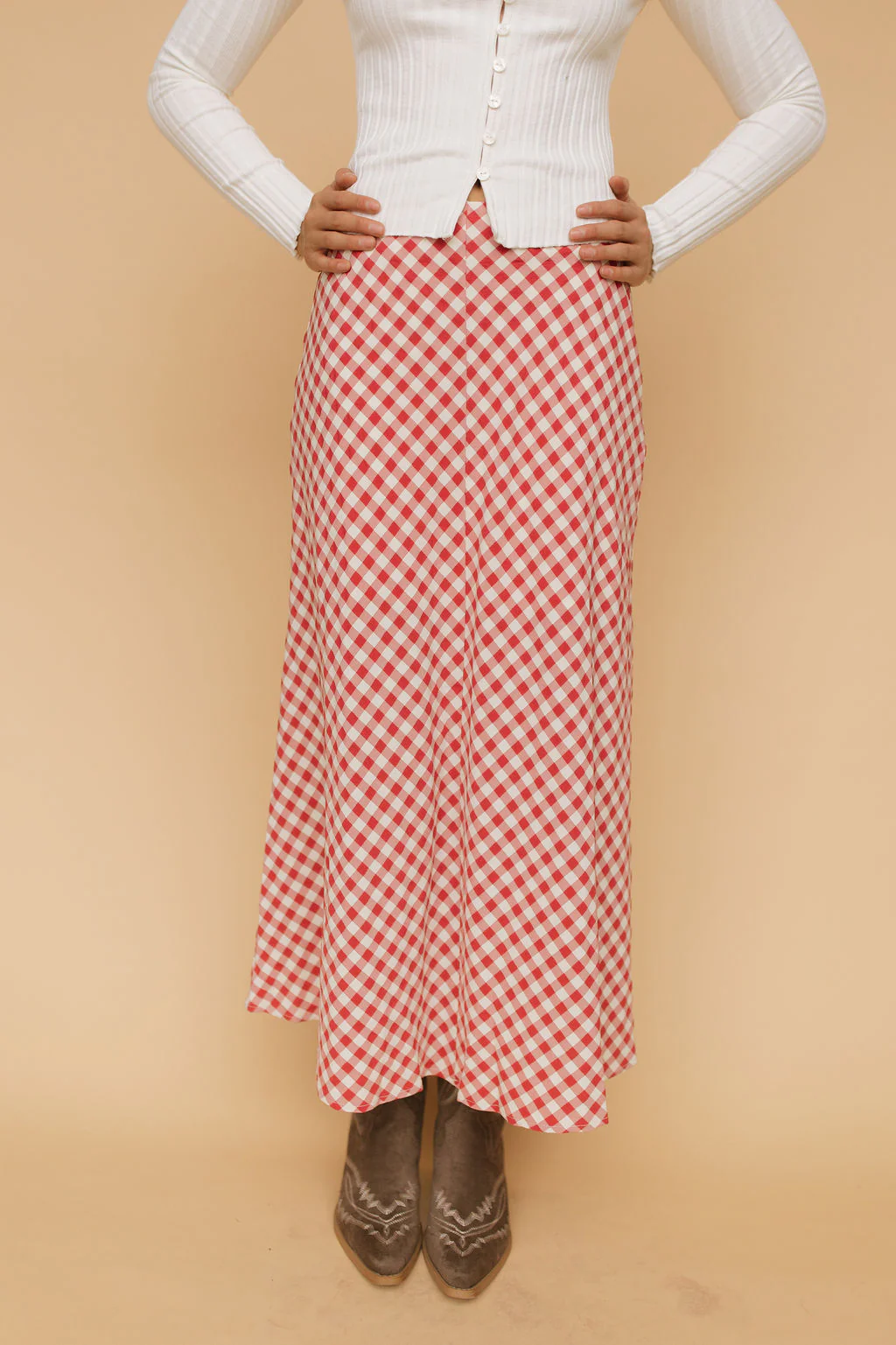 Lyla Gingham Maxi Skirt - Image 5