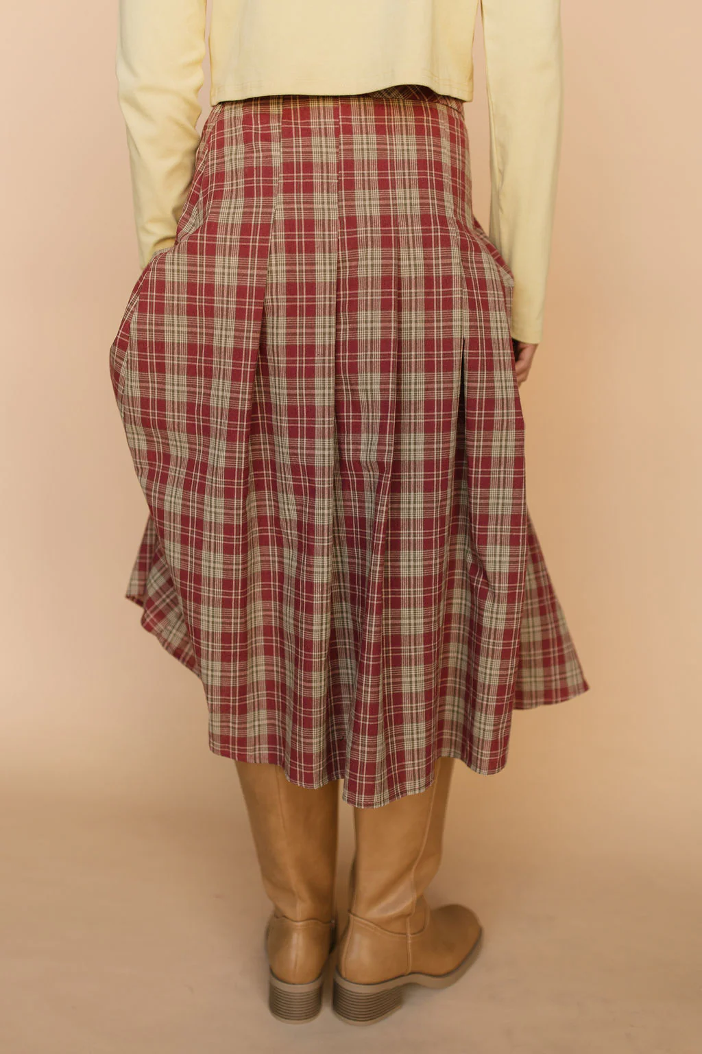 FINAL SALE - Madison Plaid Skirt in Red - Image 5