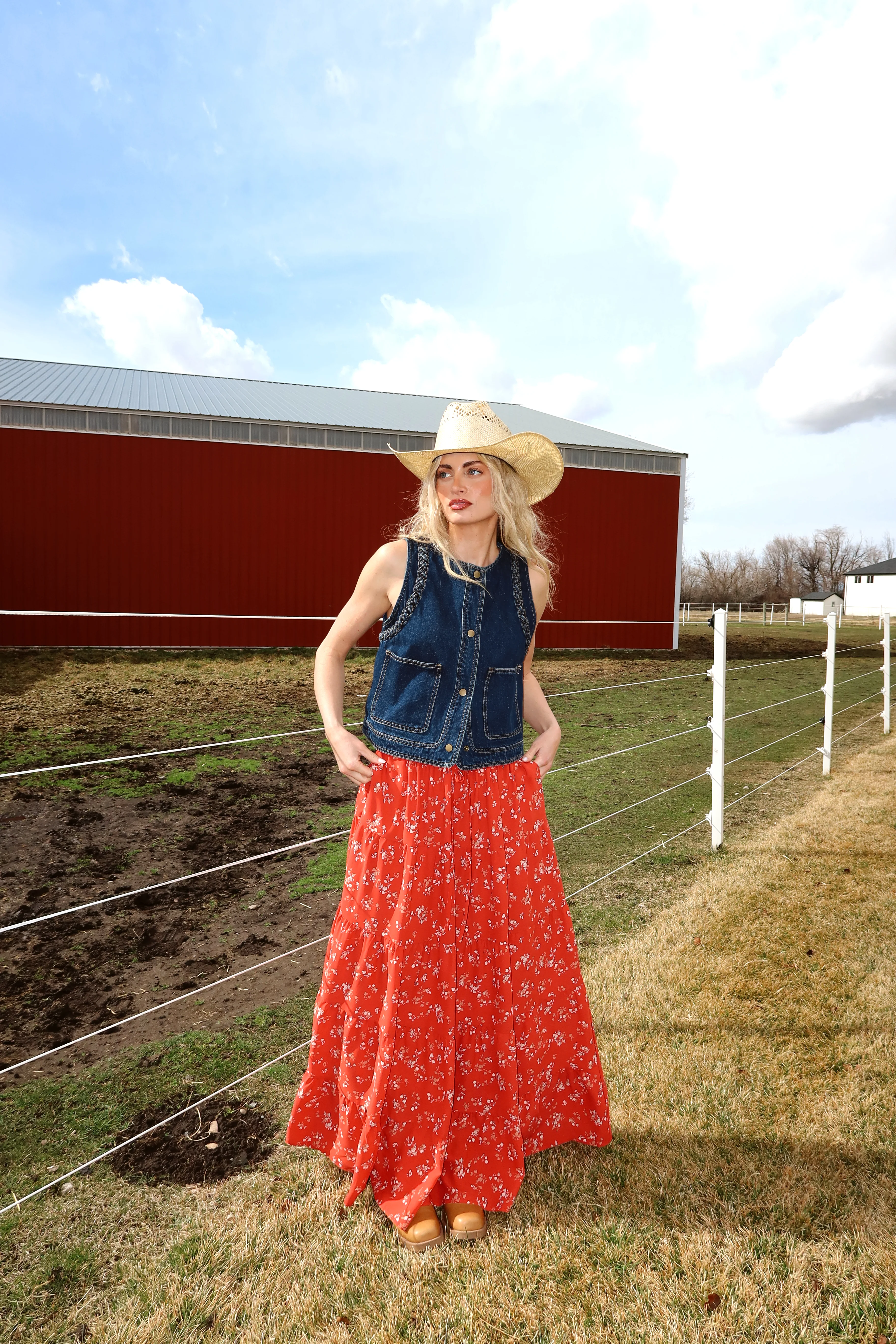 Mesa Braided Denim Vest in Dark Wash - Image 4
