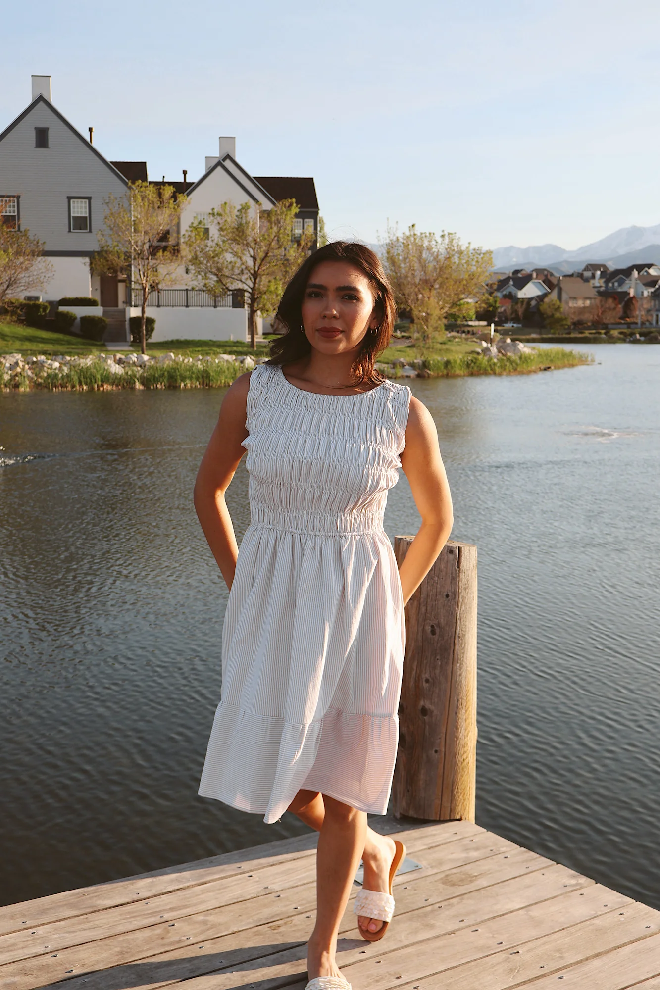 Nantucket Pinstripe Dress - Image 4