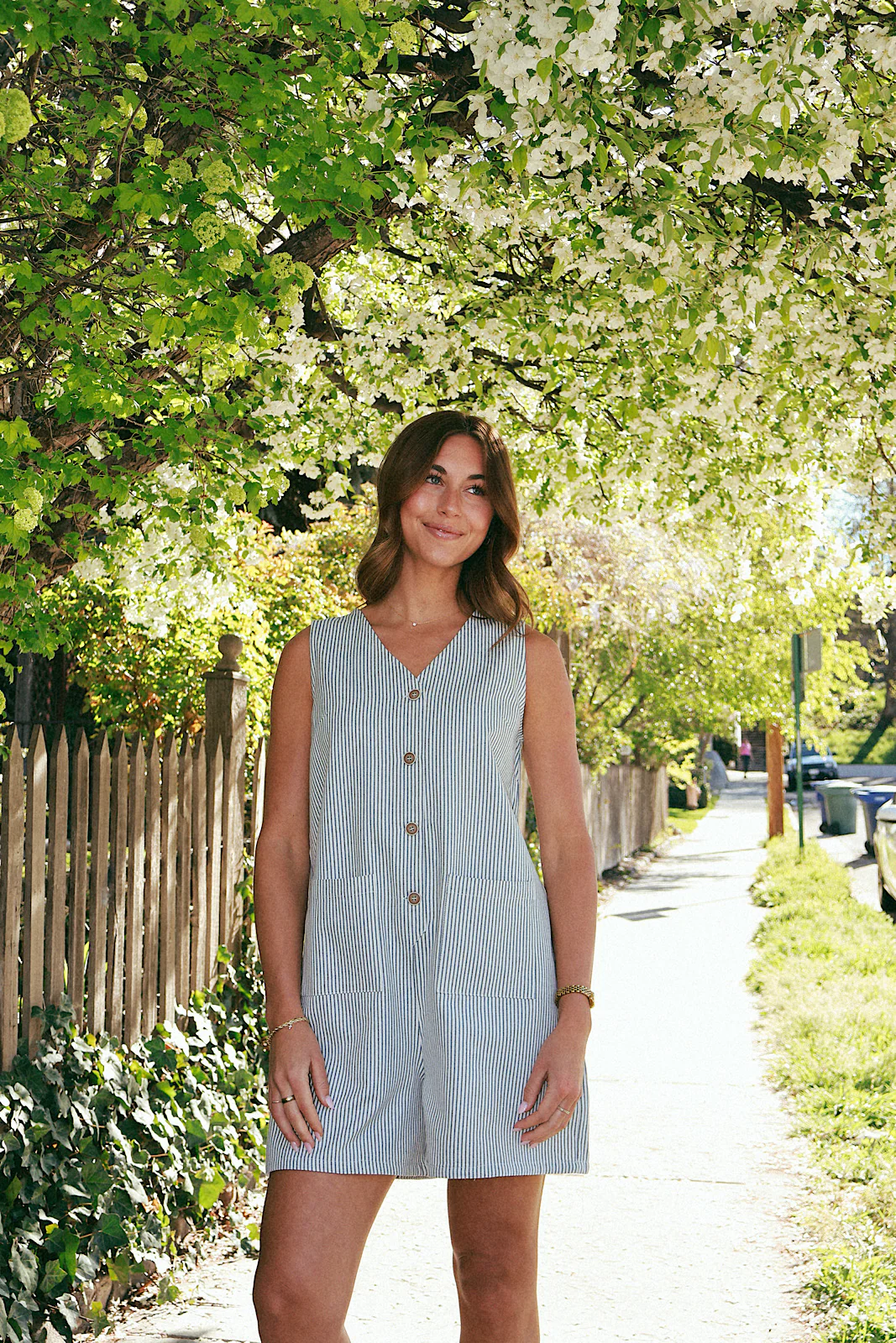 Newport Pinstripe Romper - Image 4