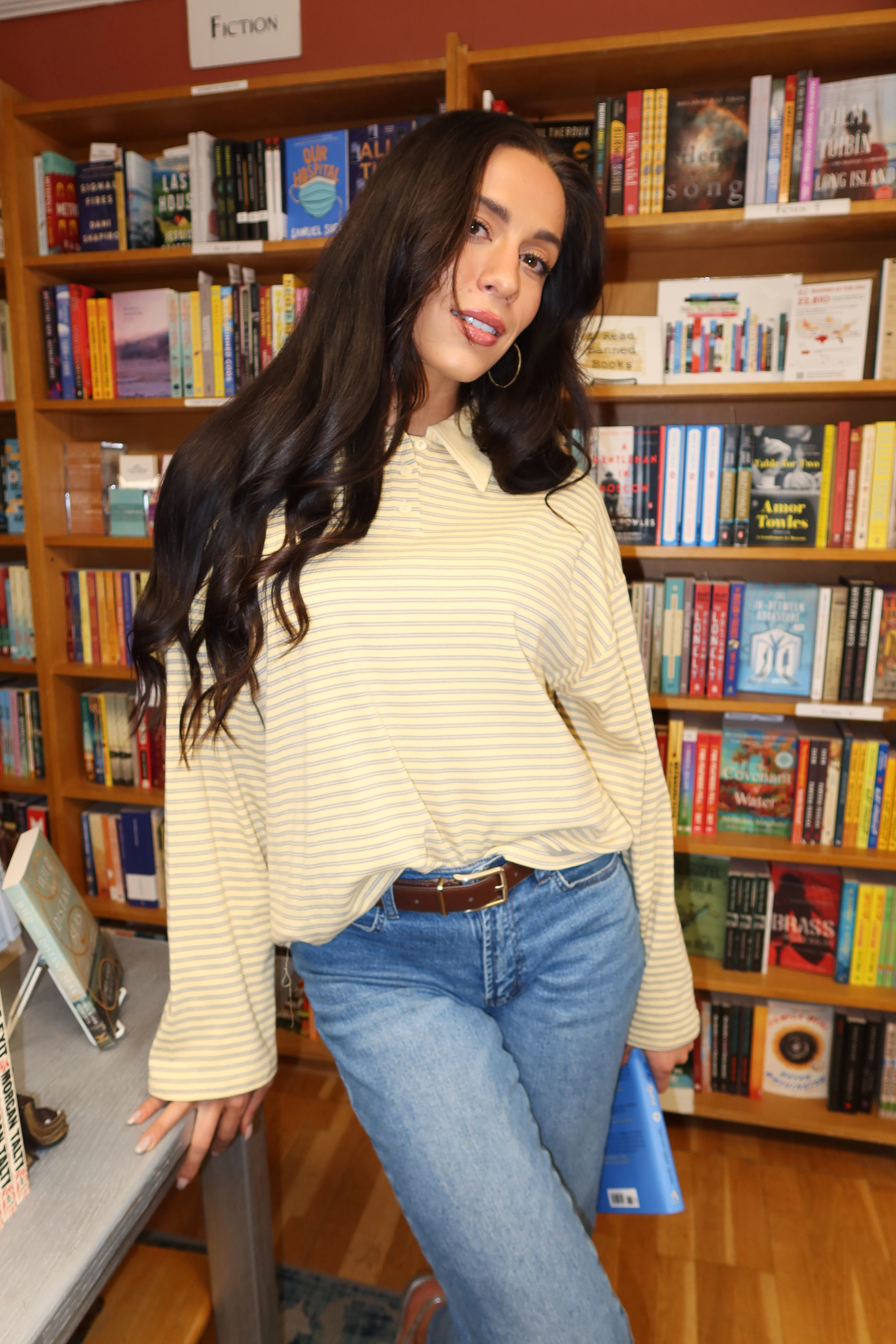 Ollie Stripe Polo in Yellow - Image 2