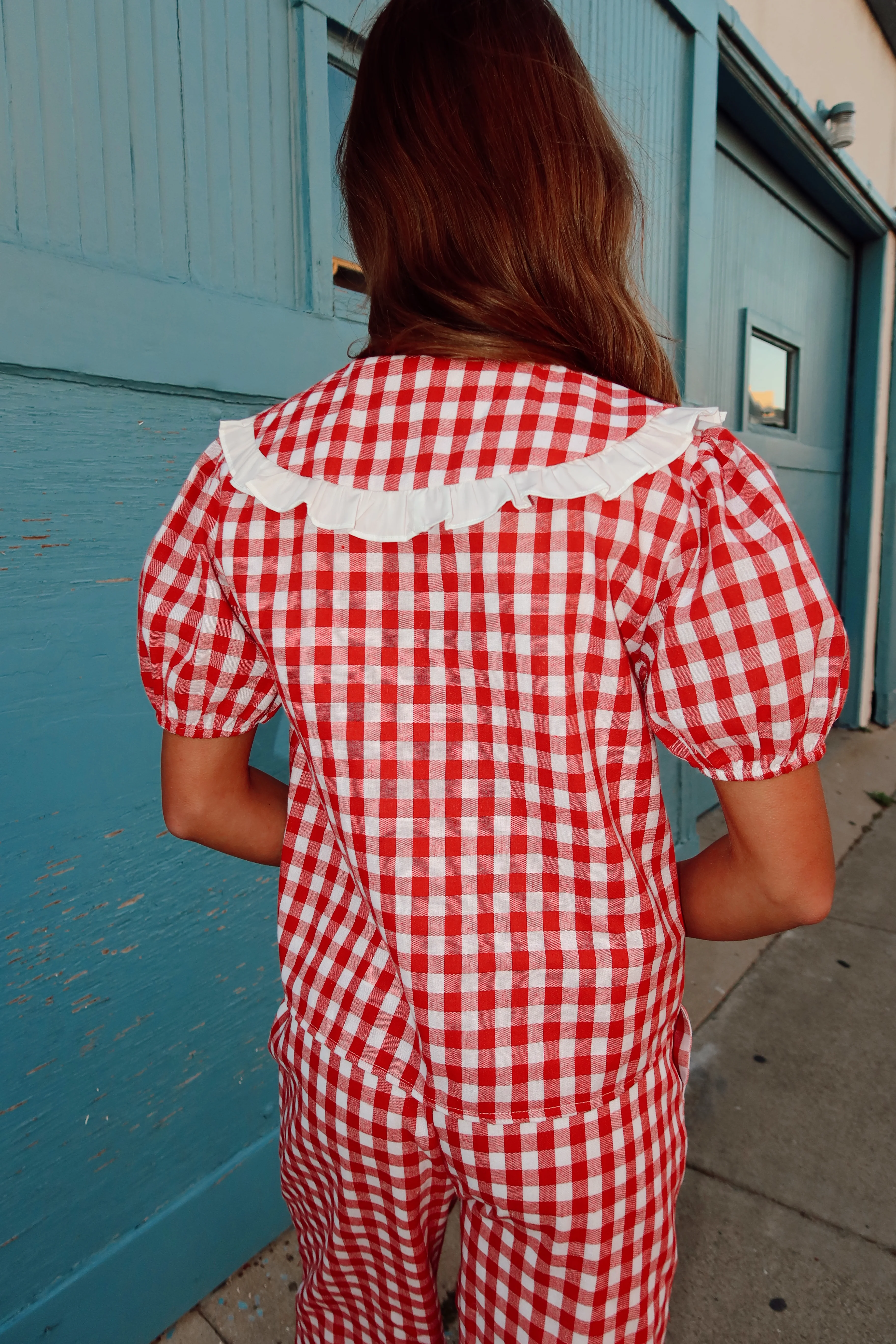 Penny Gingham Tie Blouse - Image 6