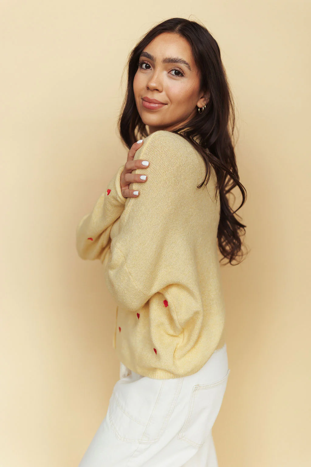 FINAL SALE - Piper Embroidered Cardigan in Honey - Image 3