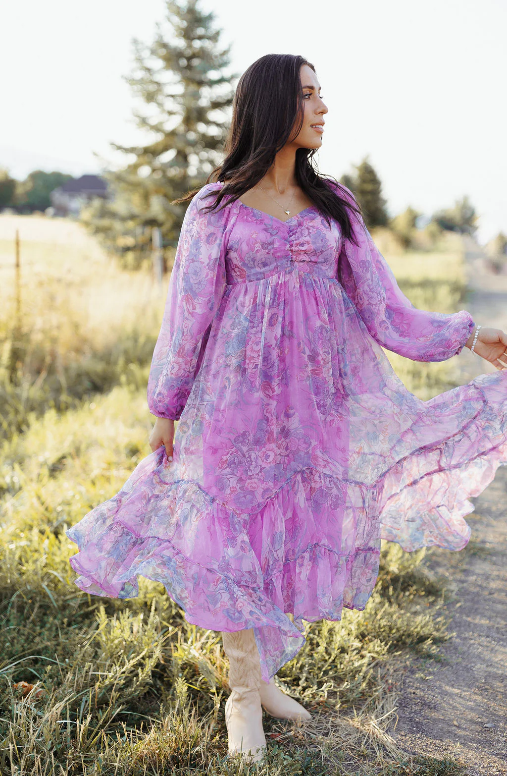 Purple Rain Floral Midi - Image 8
