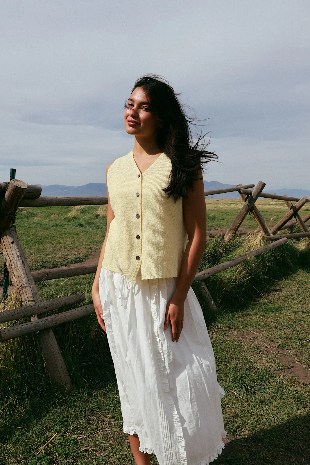 Rae Knit Tank in Butter Yellow - Image 2