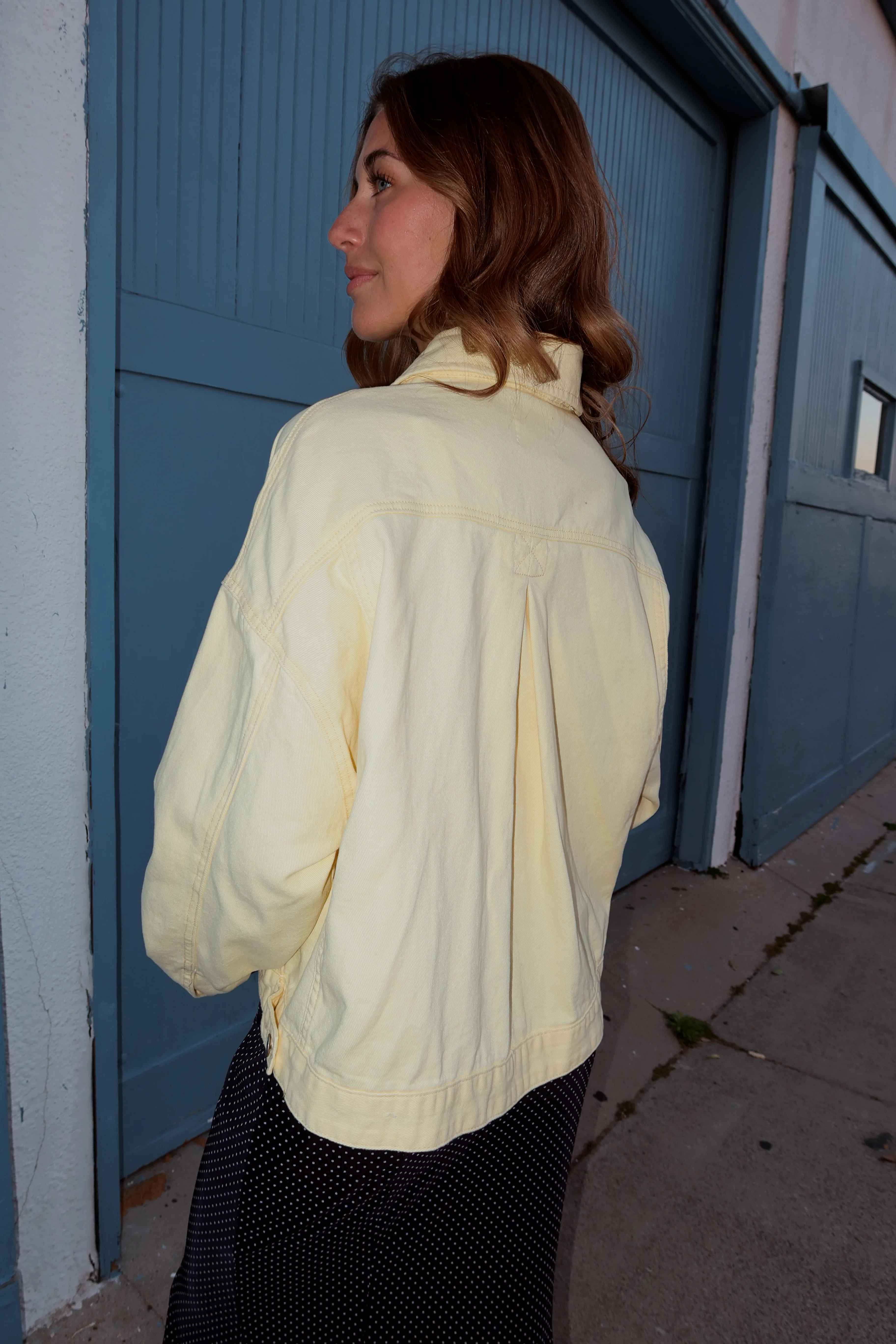 Reese Denim Jacket in Butter Yellow - Image 5