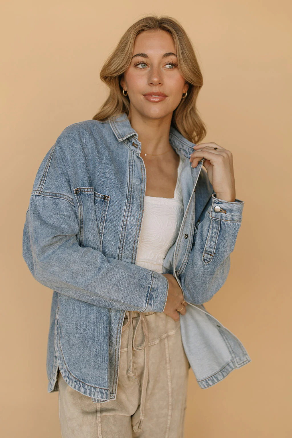 Romy Denim Jacket in Blue - Image 6