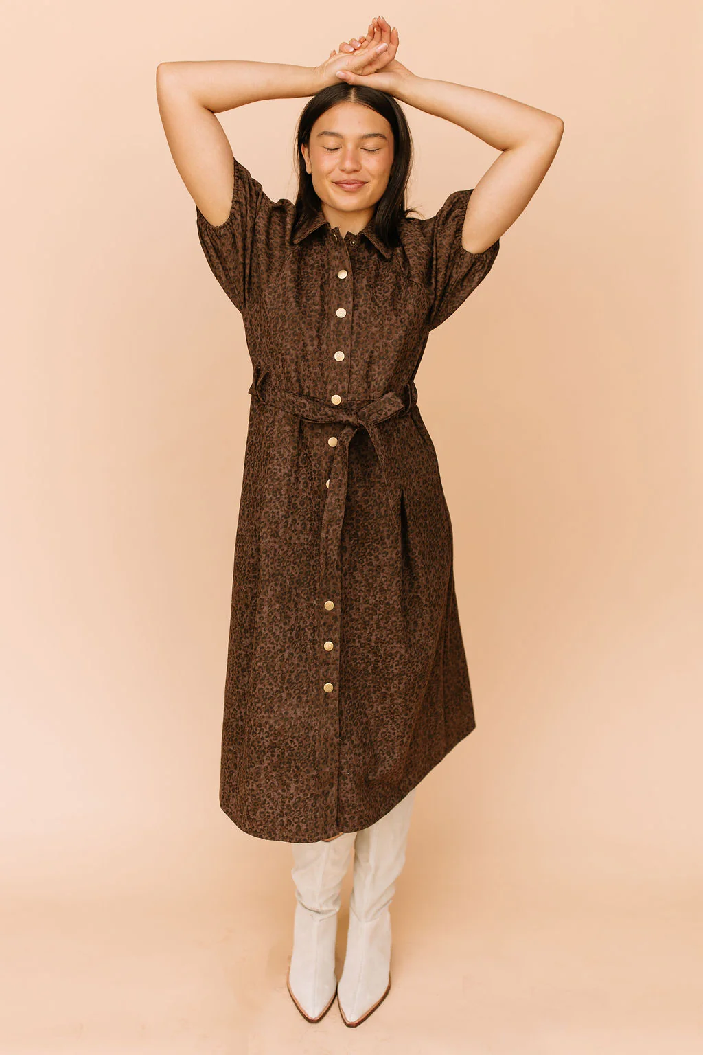 Roxana Leopard Denim Dress - Image 2