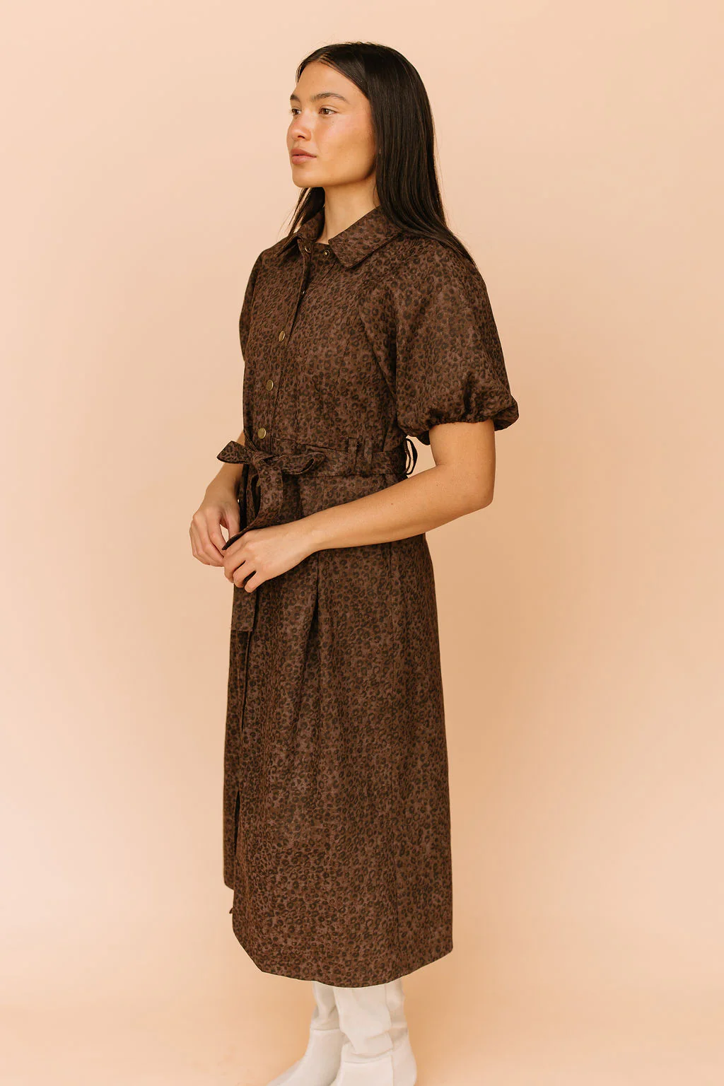 Roxana Leopard Denim Dress - Image 3
