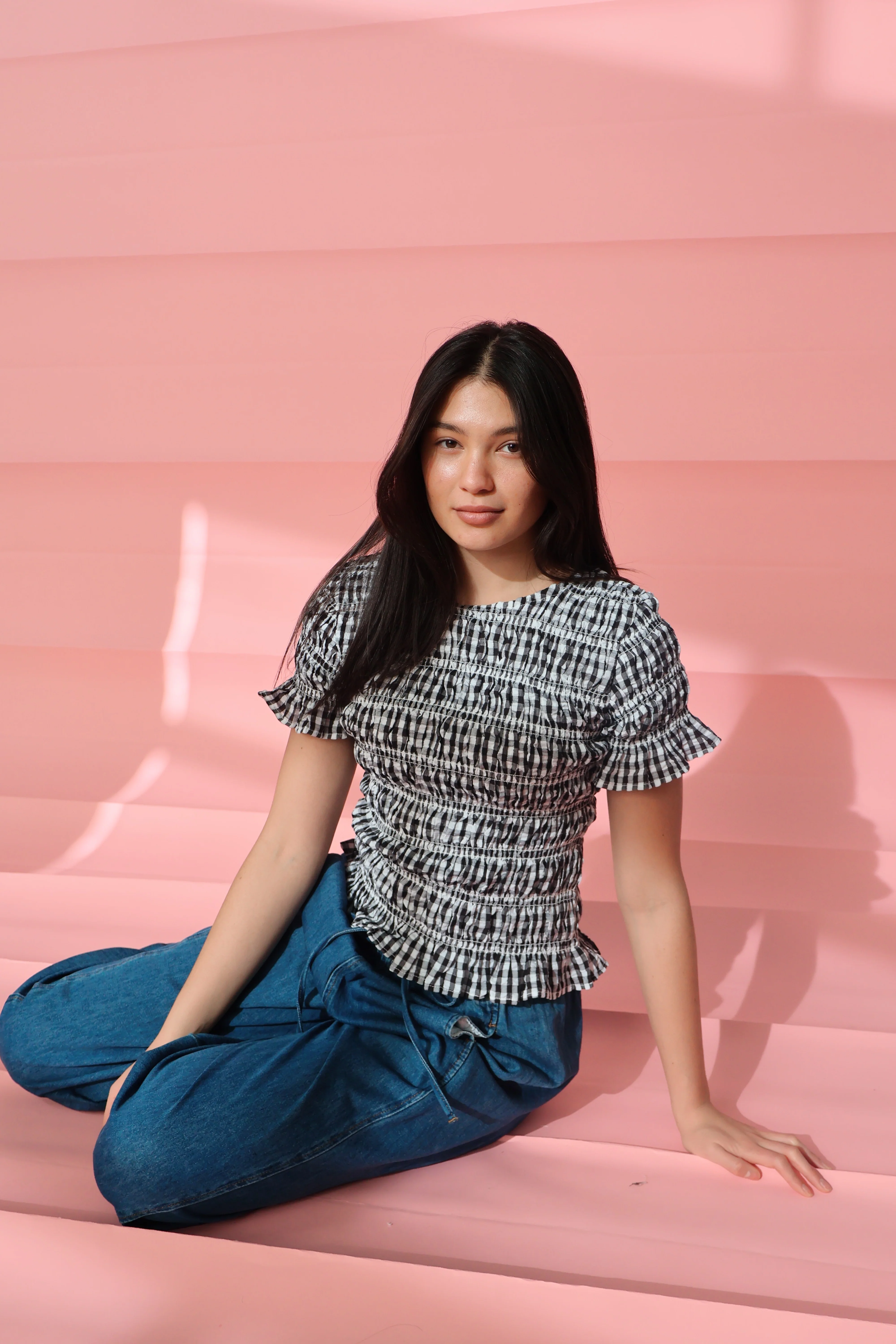 Ruby Smocked Top in Black - Image 3
