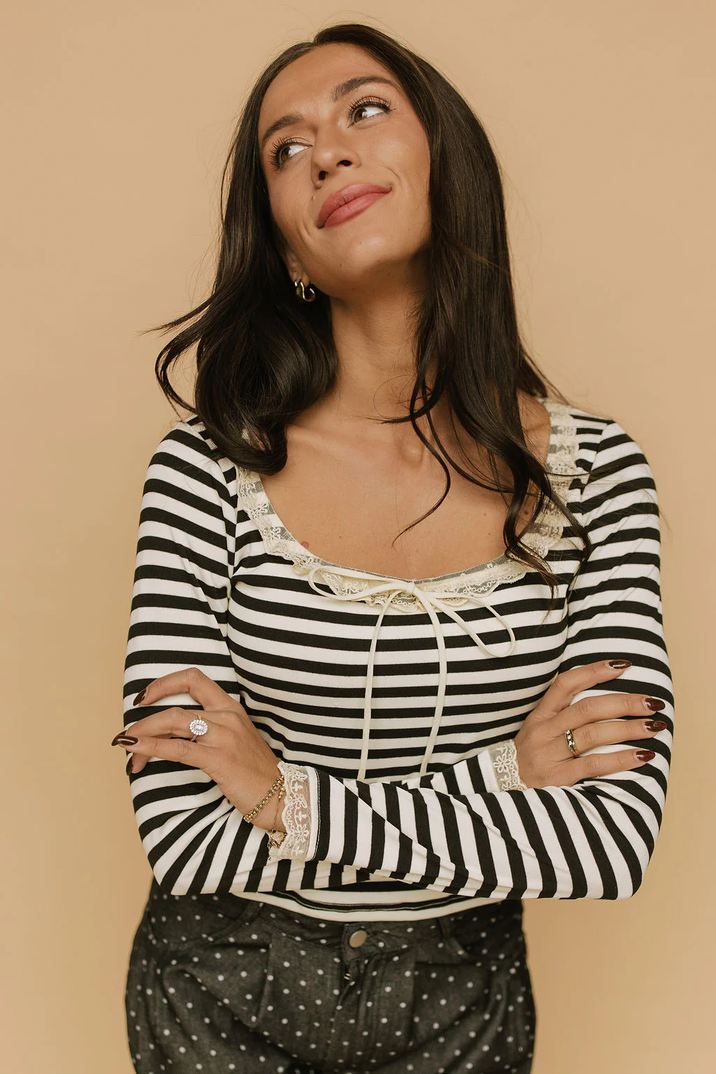FINAL SALE - Sailor Stripe Long Sleeve in Black - Image 2