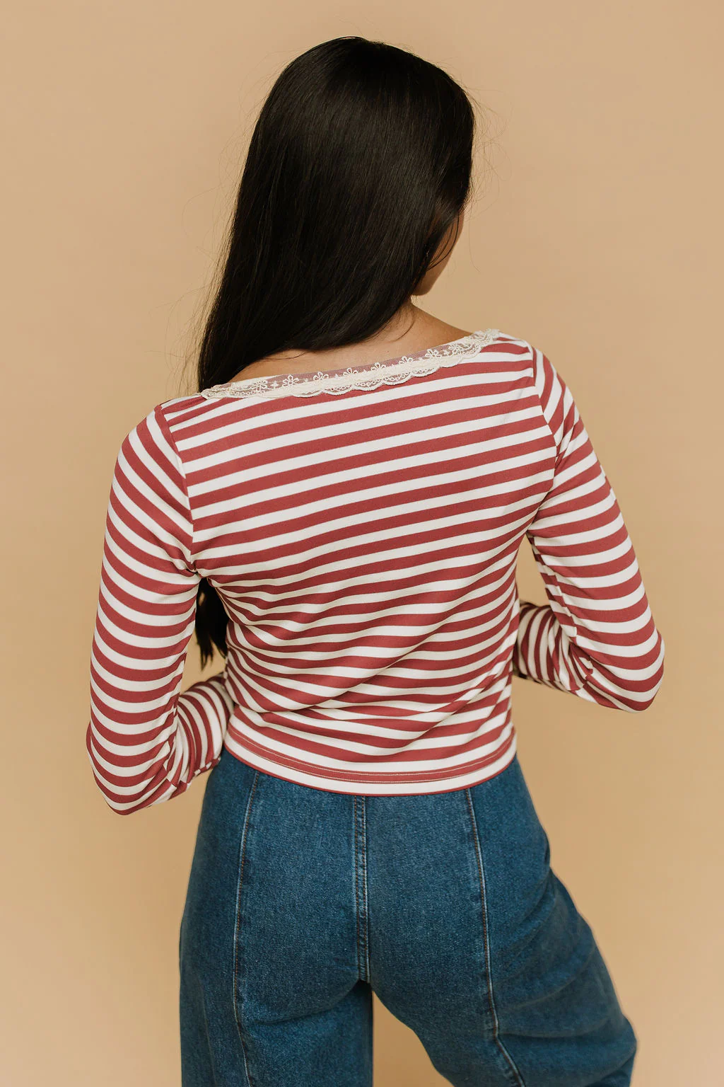 FINAL SALE - Sailor Stripe Long Sleeve in Red - Image 5
