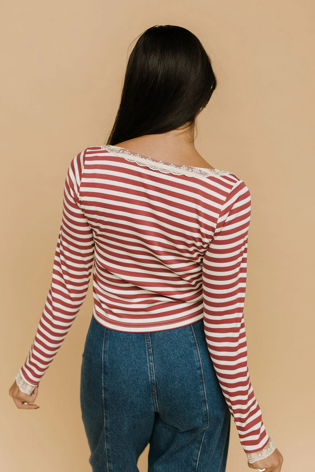 FINAL SALE - Sailor Stripe Long Sleeve in Red - Image 6