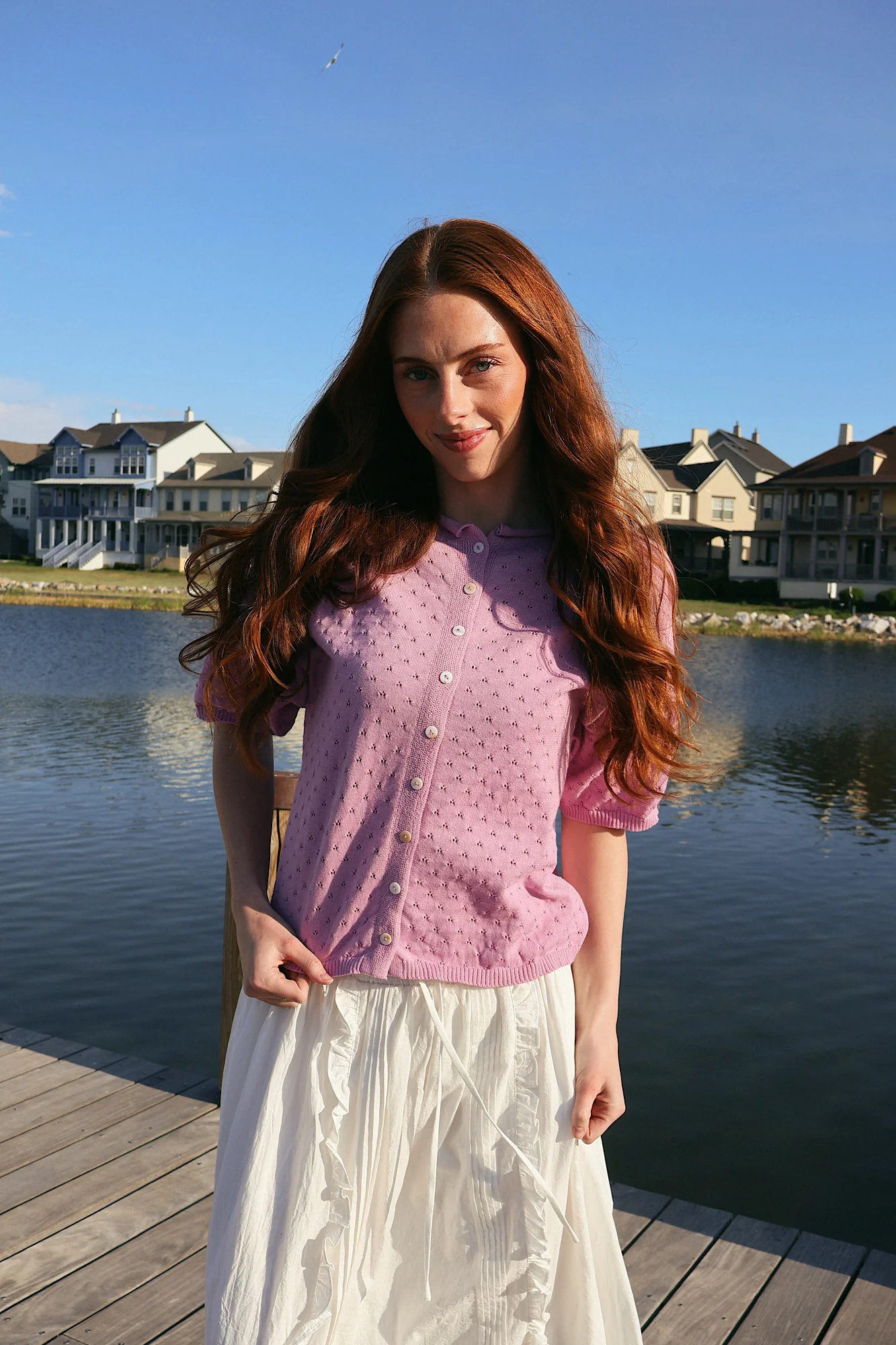 Seaside Sorbet Pointelle Cardigan - Image 5