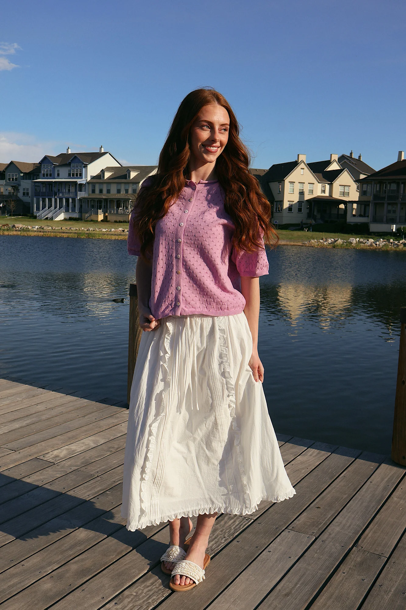 Seaside Sorbet Pointelle Cardigan - Image 6