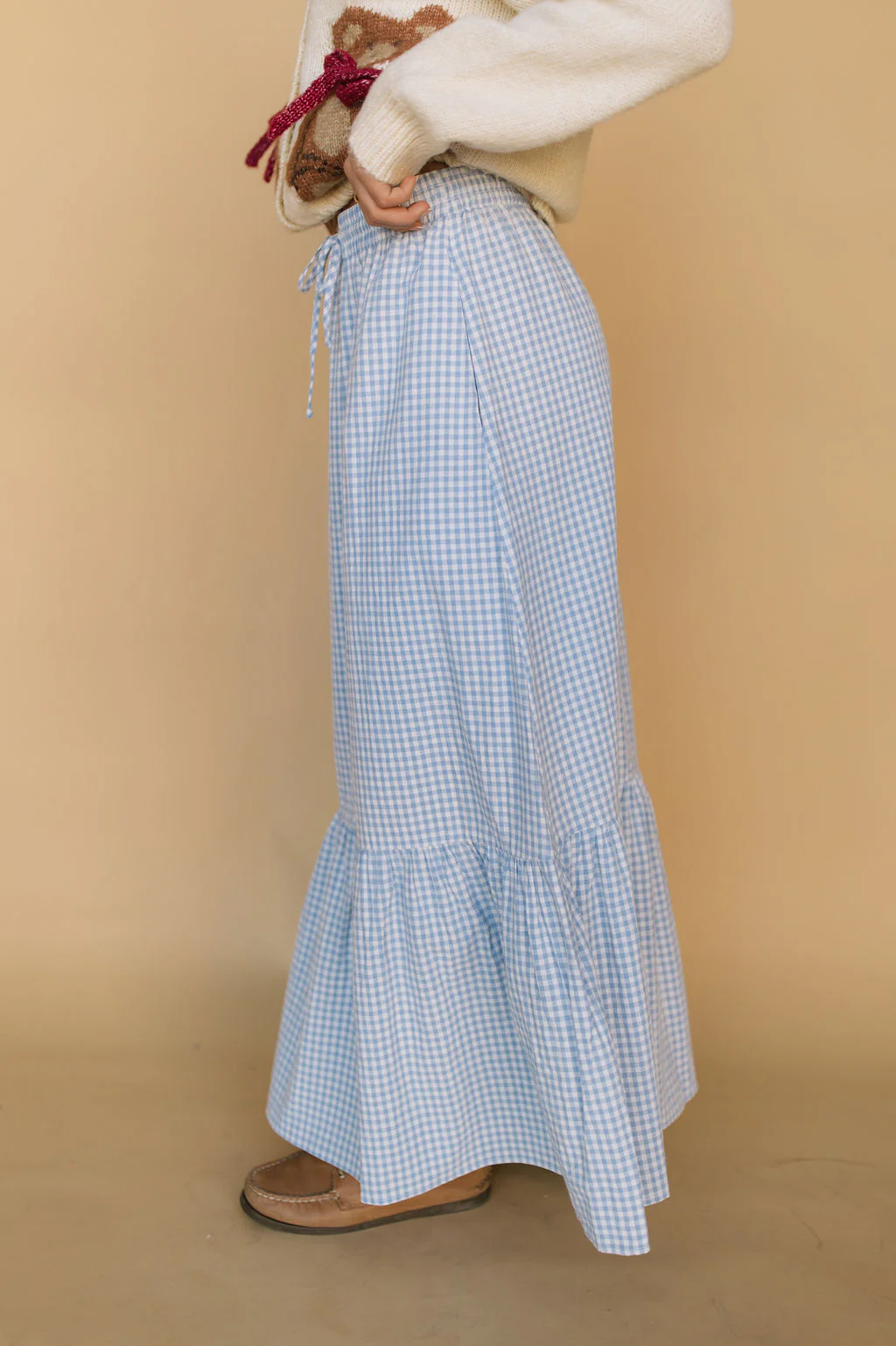 Selene Gingham Skirt in Blue - Image 4