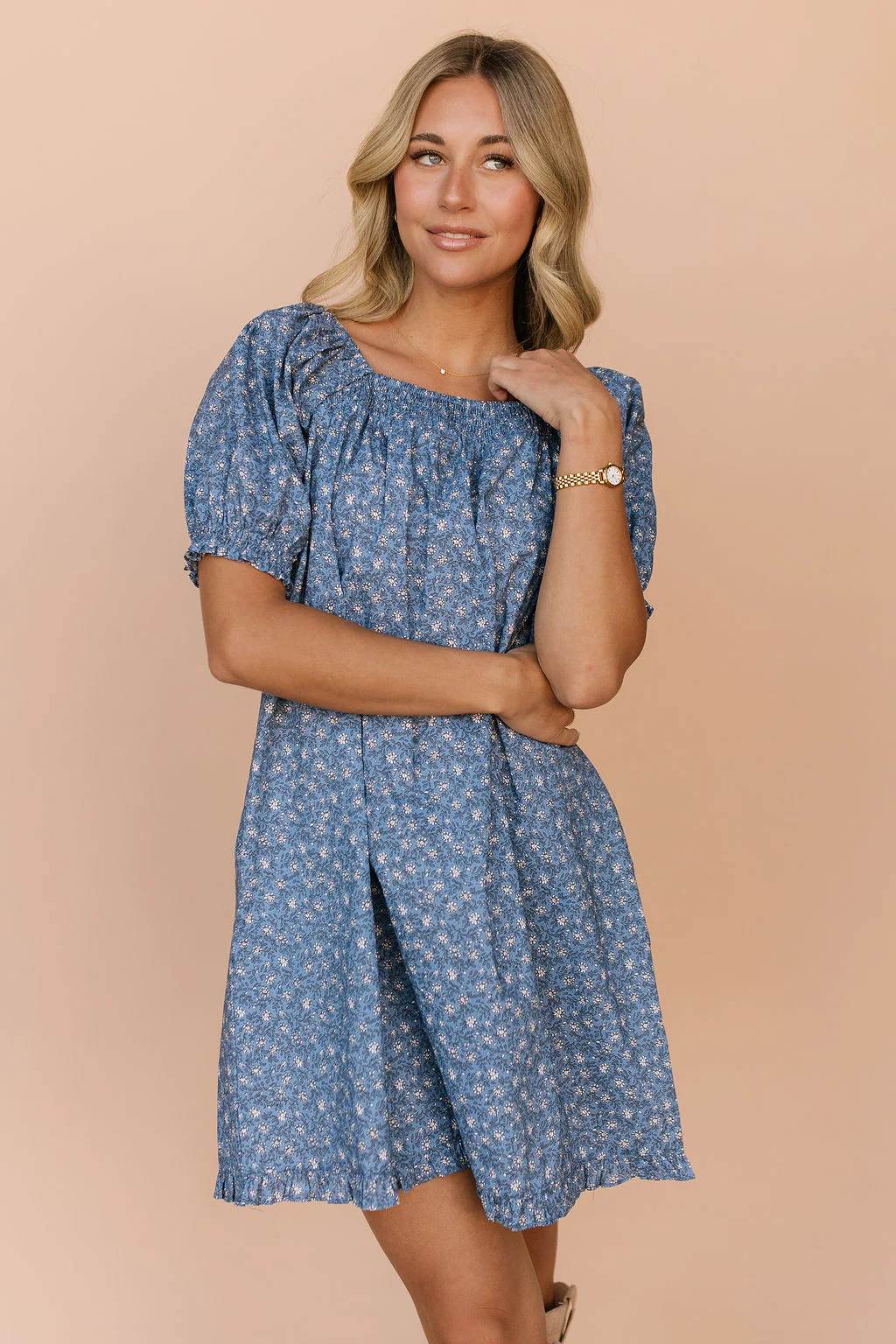 Skye Floral Dress in Blue