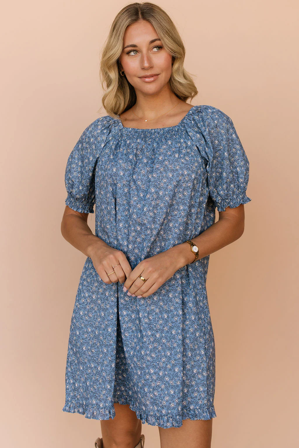 Skye Floral Dress in Blue - Image 5
