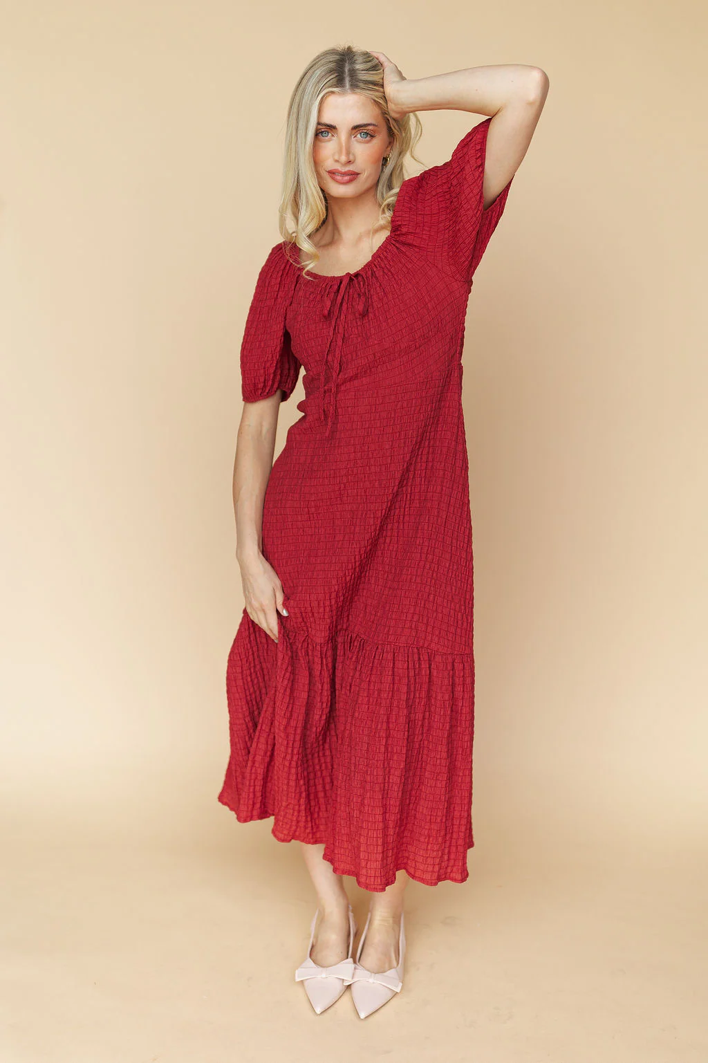 Sophia Midi in Scarlet Red