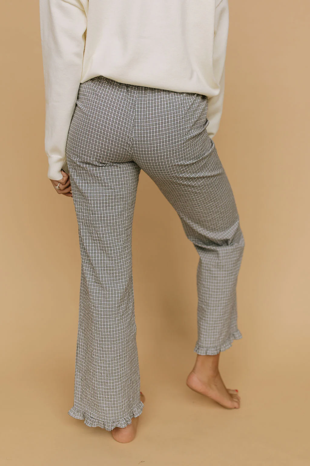 Sophie Plaid Ruffle Pants in Blue - Image 4