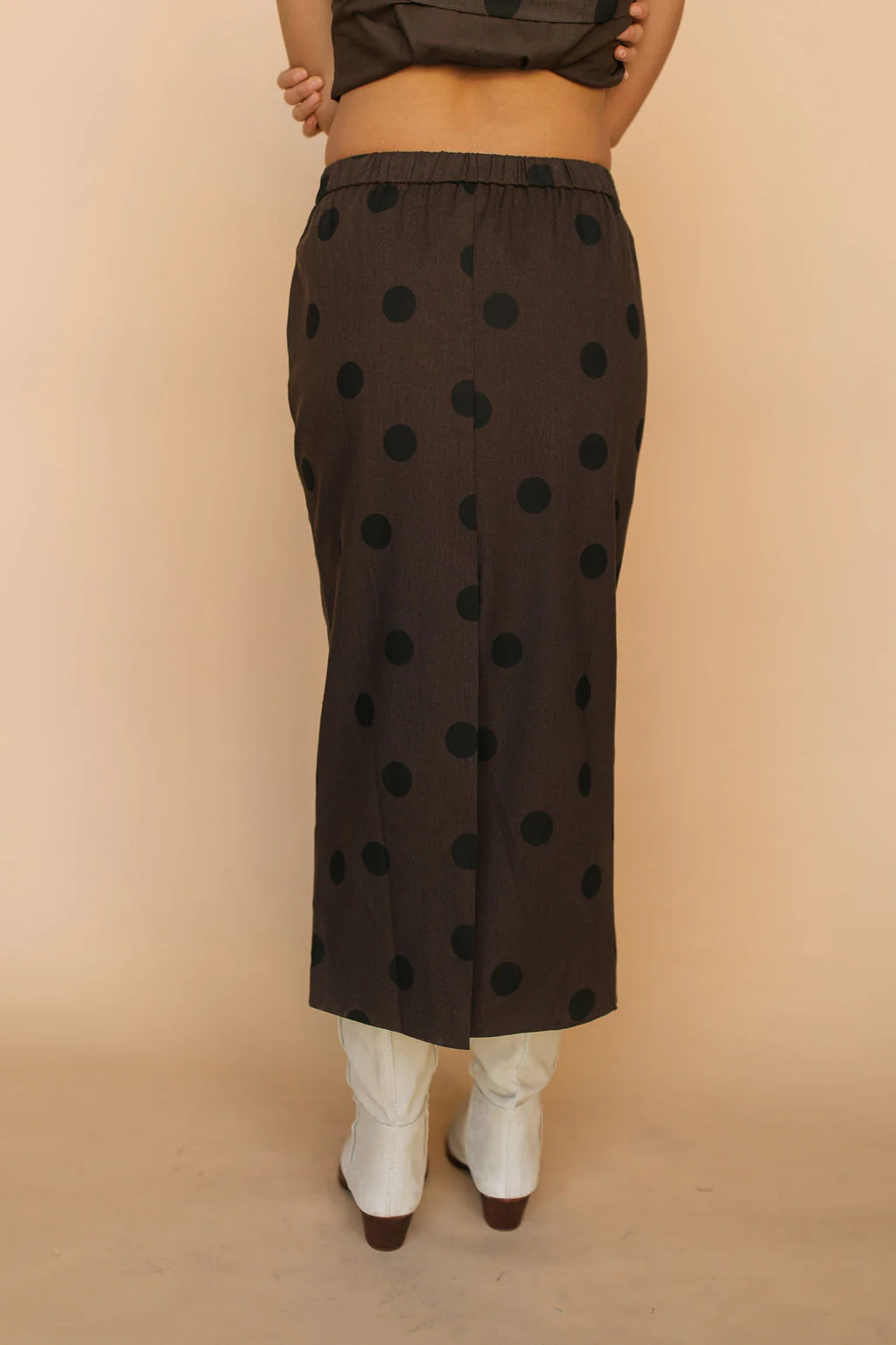 FINAL SALE - Stella Chocolate Polka Dot Pencil Skirt - Image 5