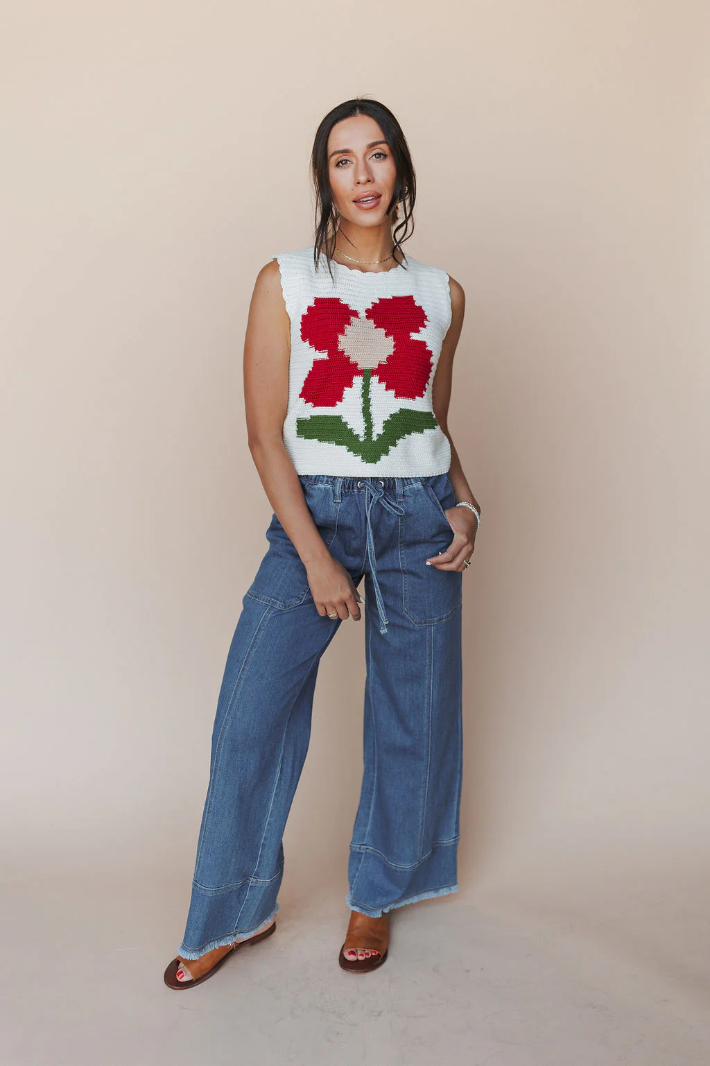 Sylvie Floral Knit Tank - Image 3