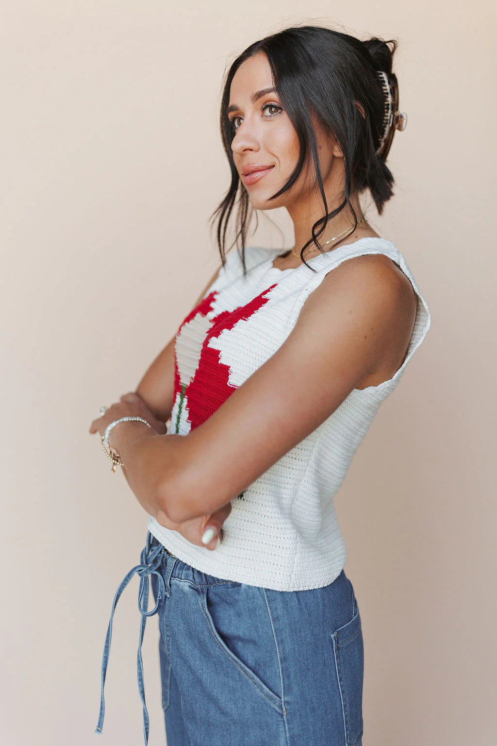 Sylvie Floral Knit Tank - Image 4
