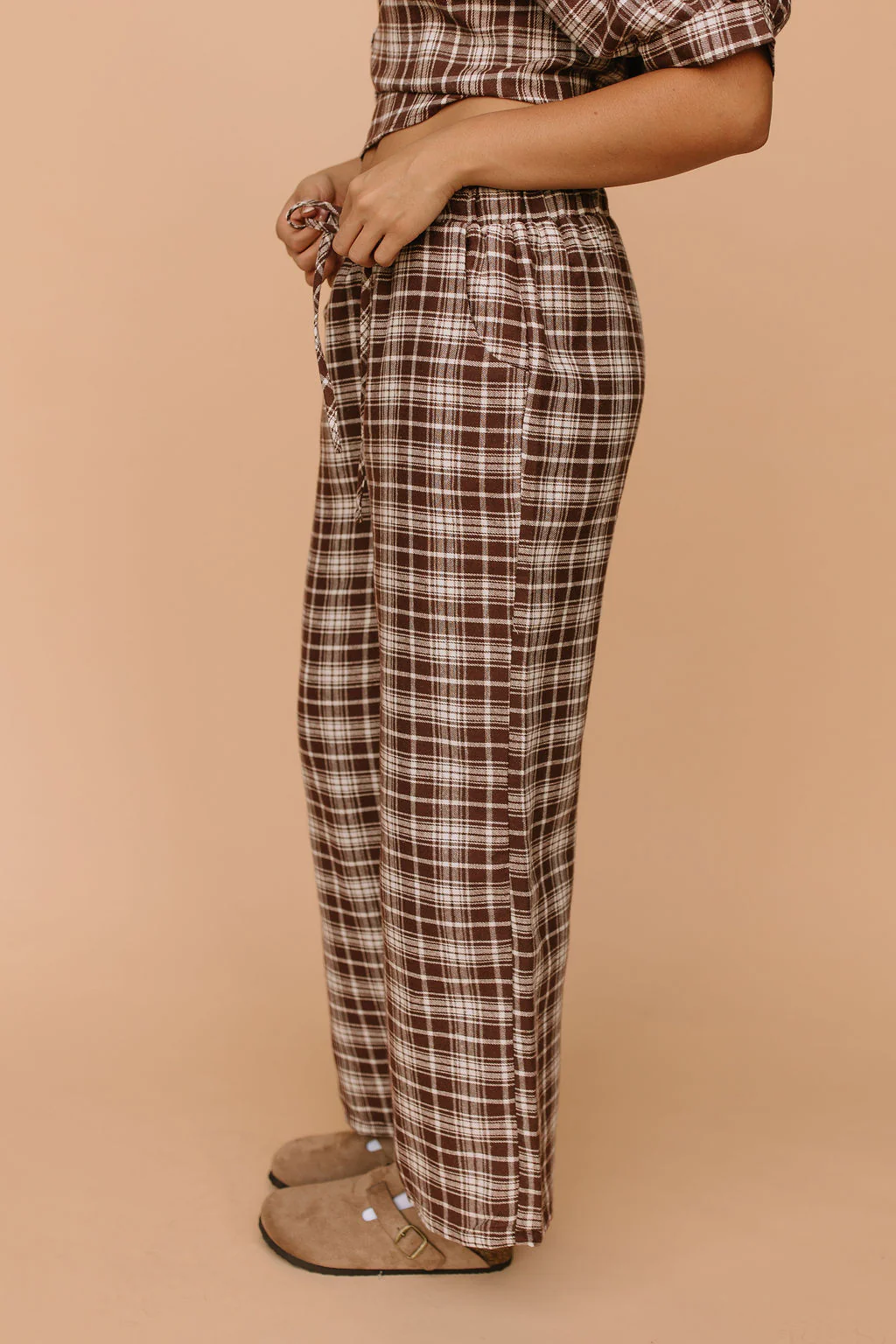 FINAL SALE - Tatum Plaid Pants in Brown - Image 3
