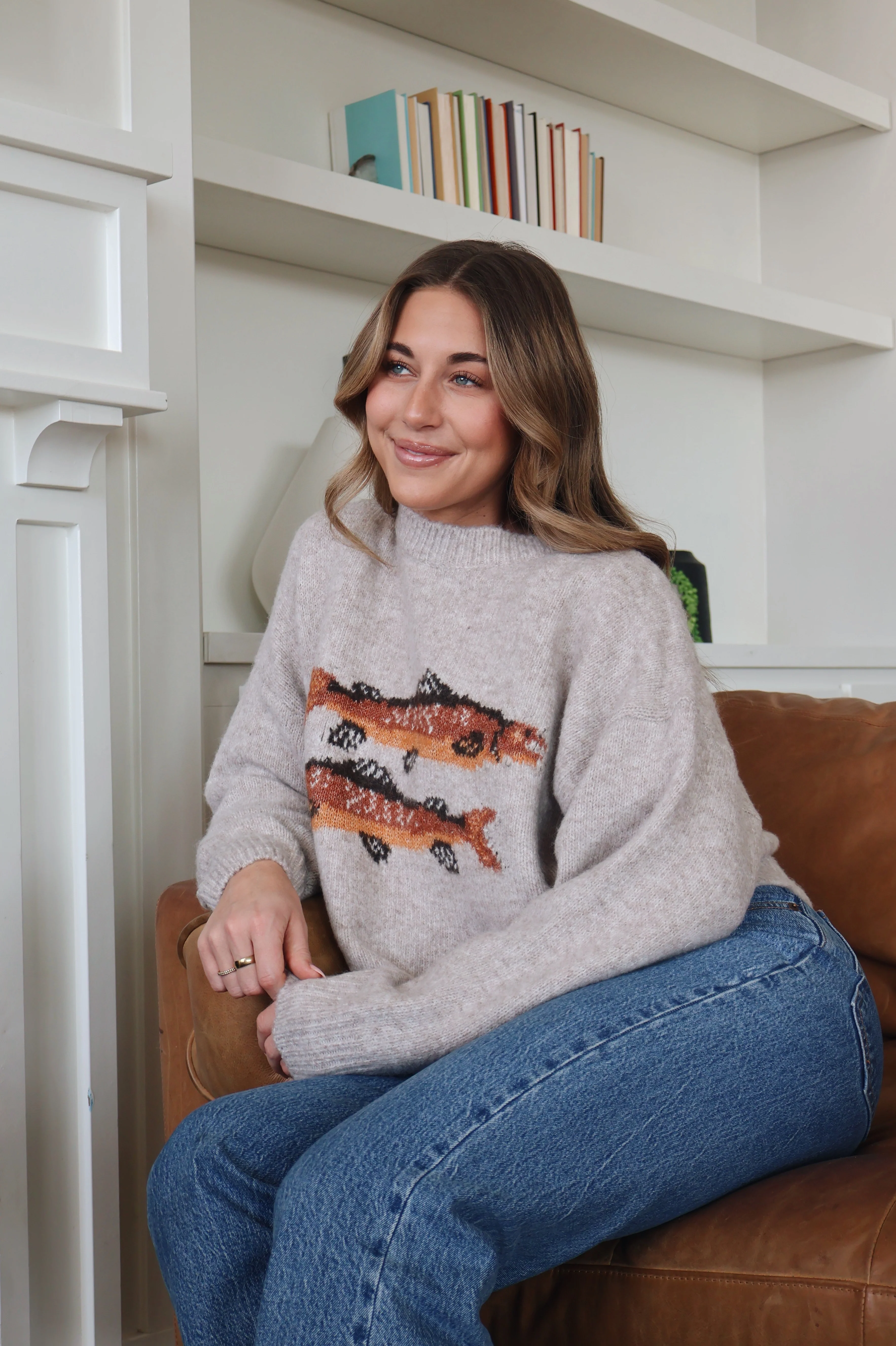 Trout Knit Sweater in Oatmeal - Image 2
