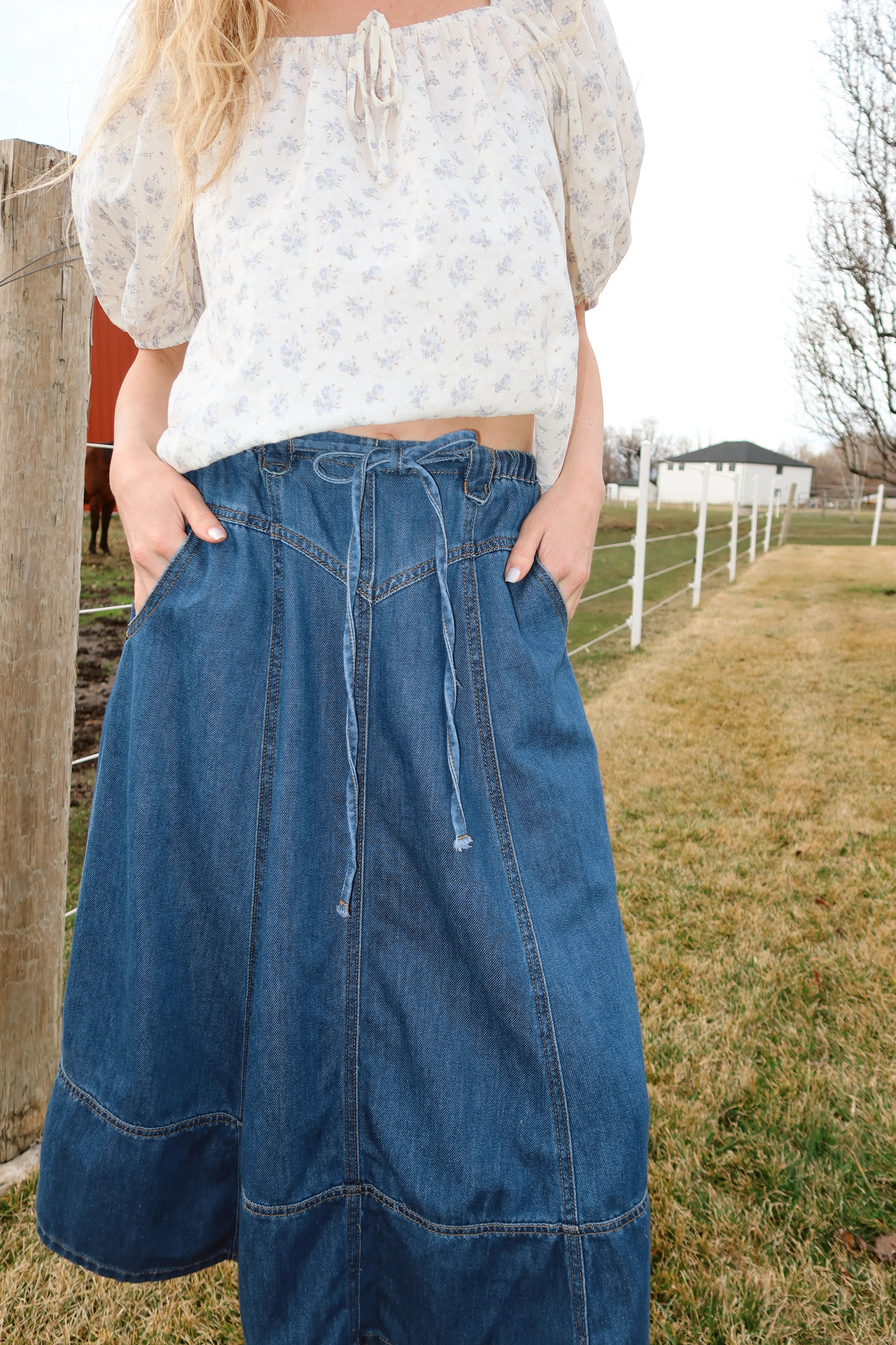 Tulsa Denim Skirt in Medium Wash - Image 5