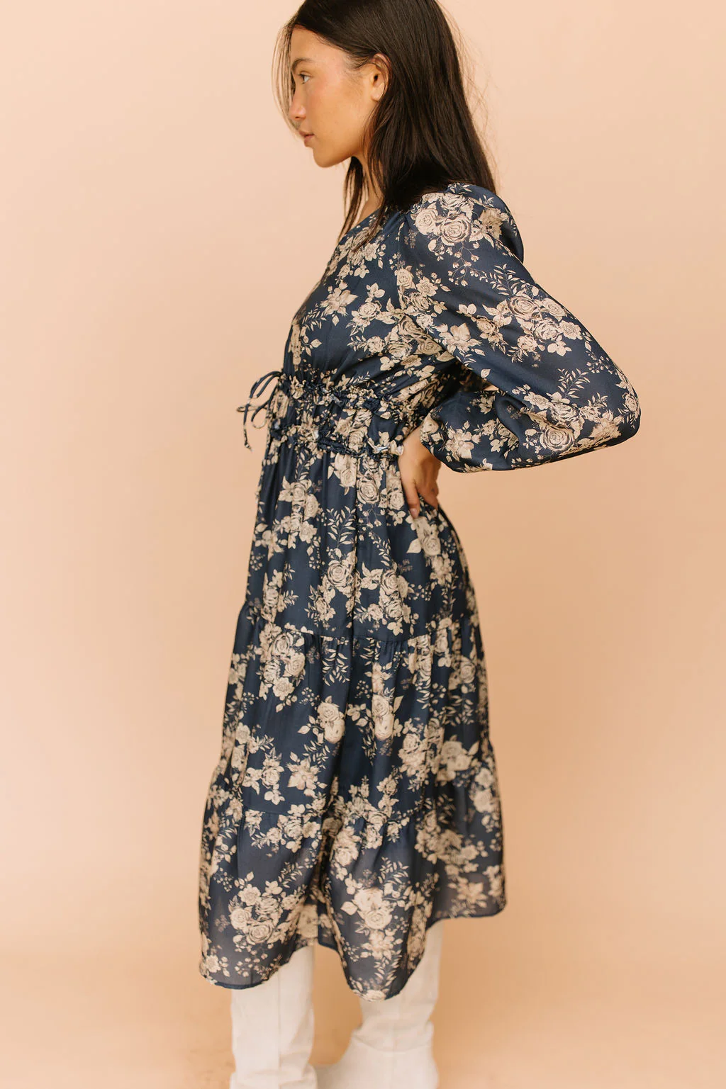 FINAL SALE - Valencia Floral Midi in Navy - Image 2