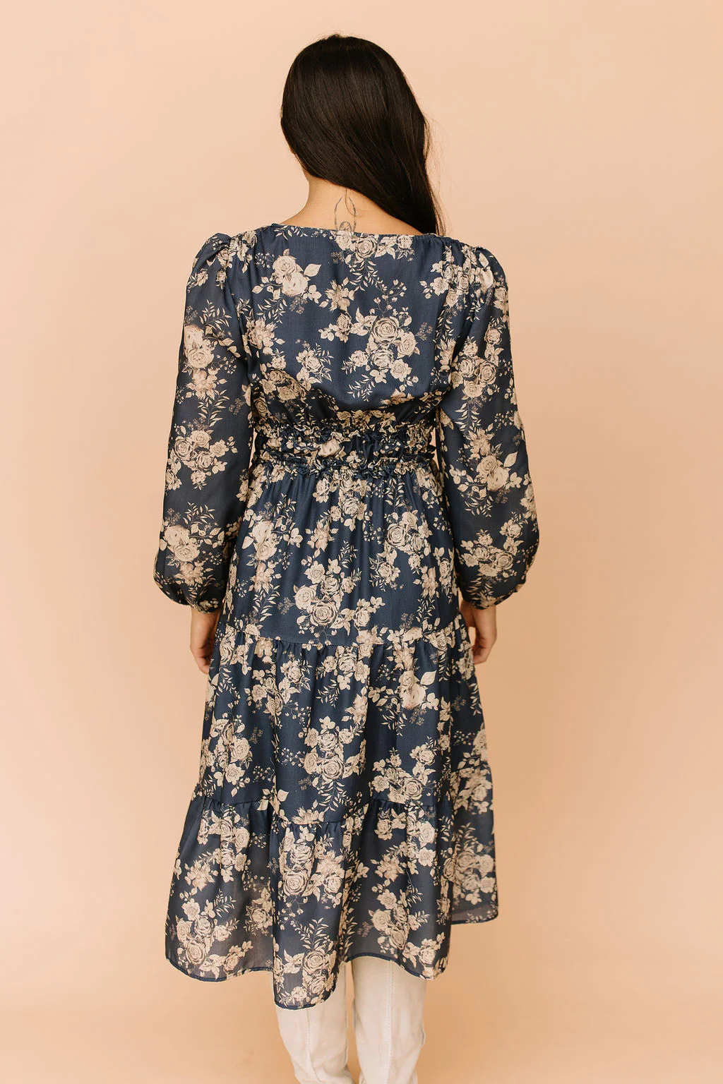 FINAL SALE - Valencia Floral Midi in Navy - Image 3