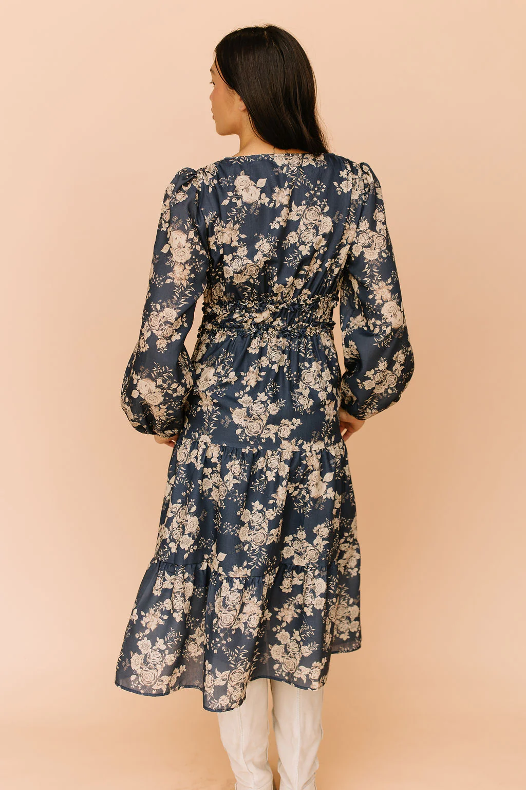 FINAL SALE - Valencia Floral Midi in Navy - Image 4