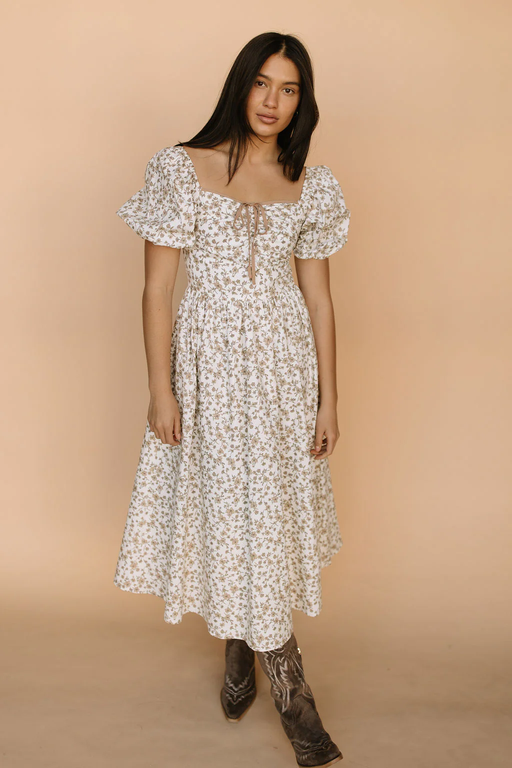 Venice Floral Midi in Cream
