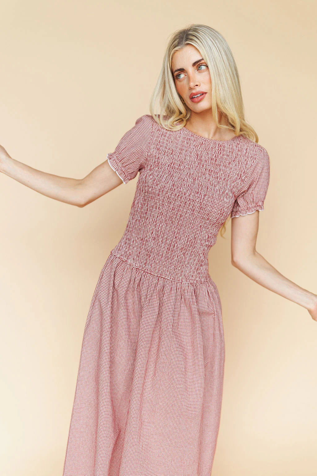 Vienna Gingham Maxi in Red - Image 5